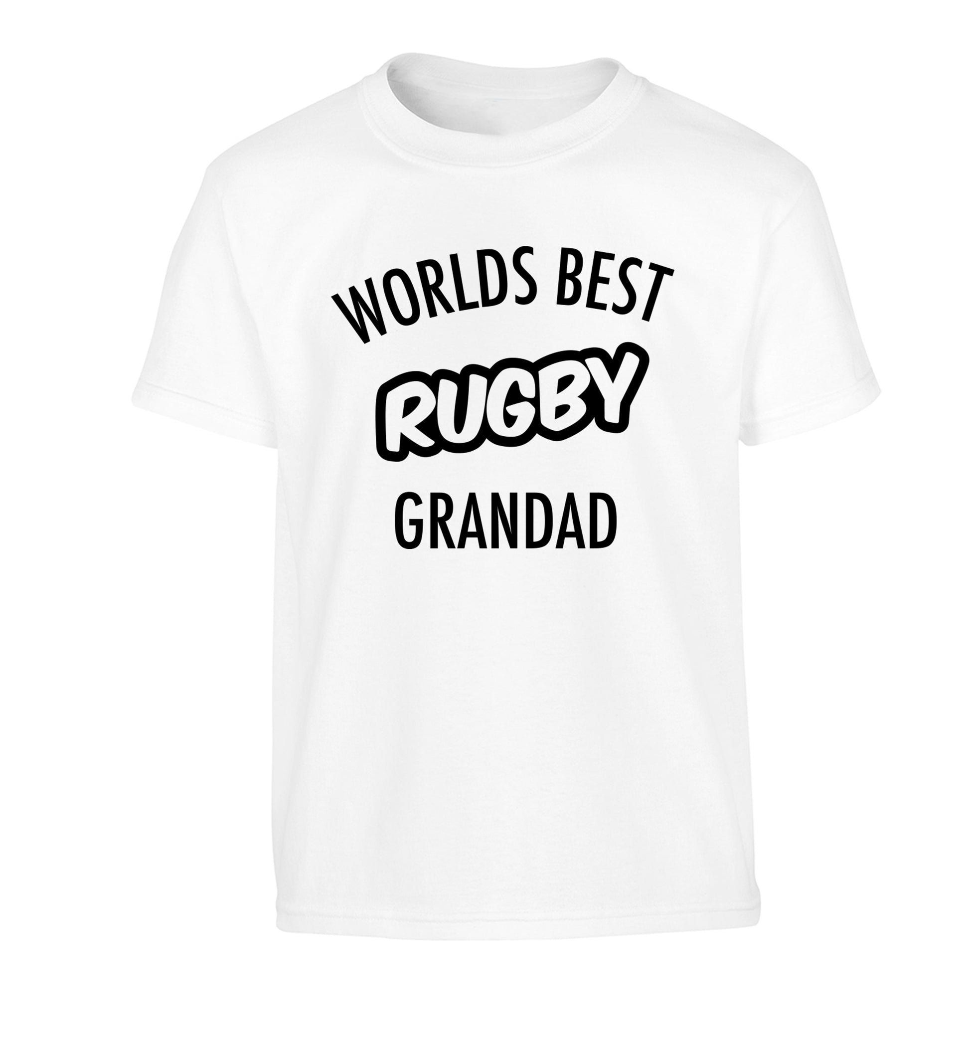 Worlds best rugby grandad Children's white Tshirt 12-13 Years