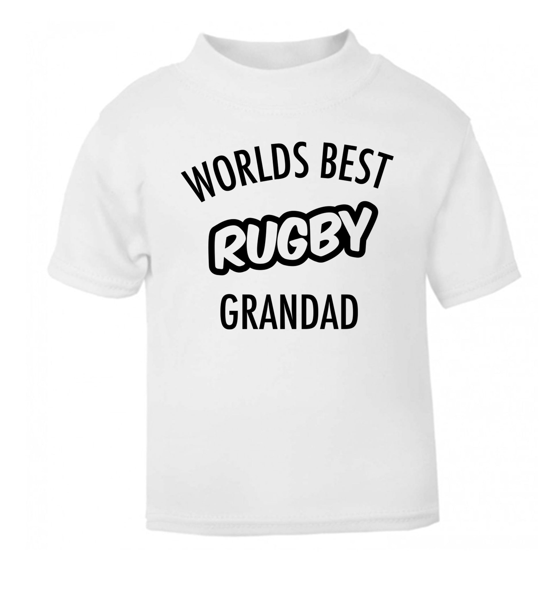 Worlds best rugby grandad white Baby Toddler Tshirt 2 Years
