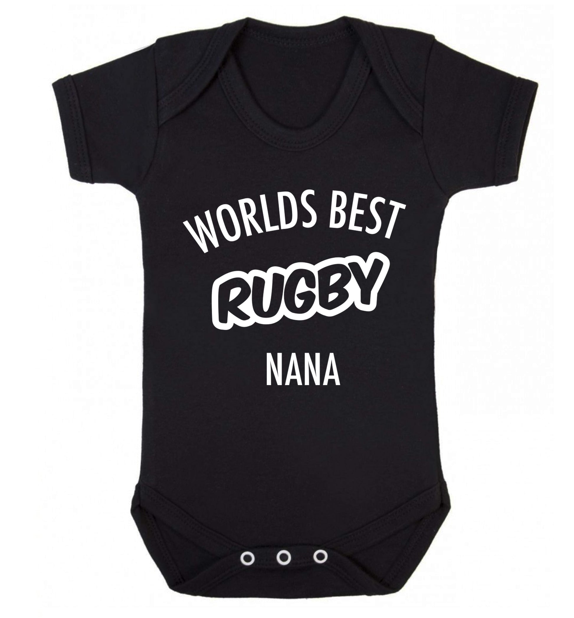 Worlds Best Rugby Grandma Baby Vest black 18-24 months