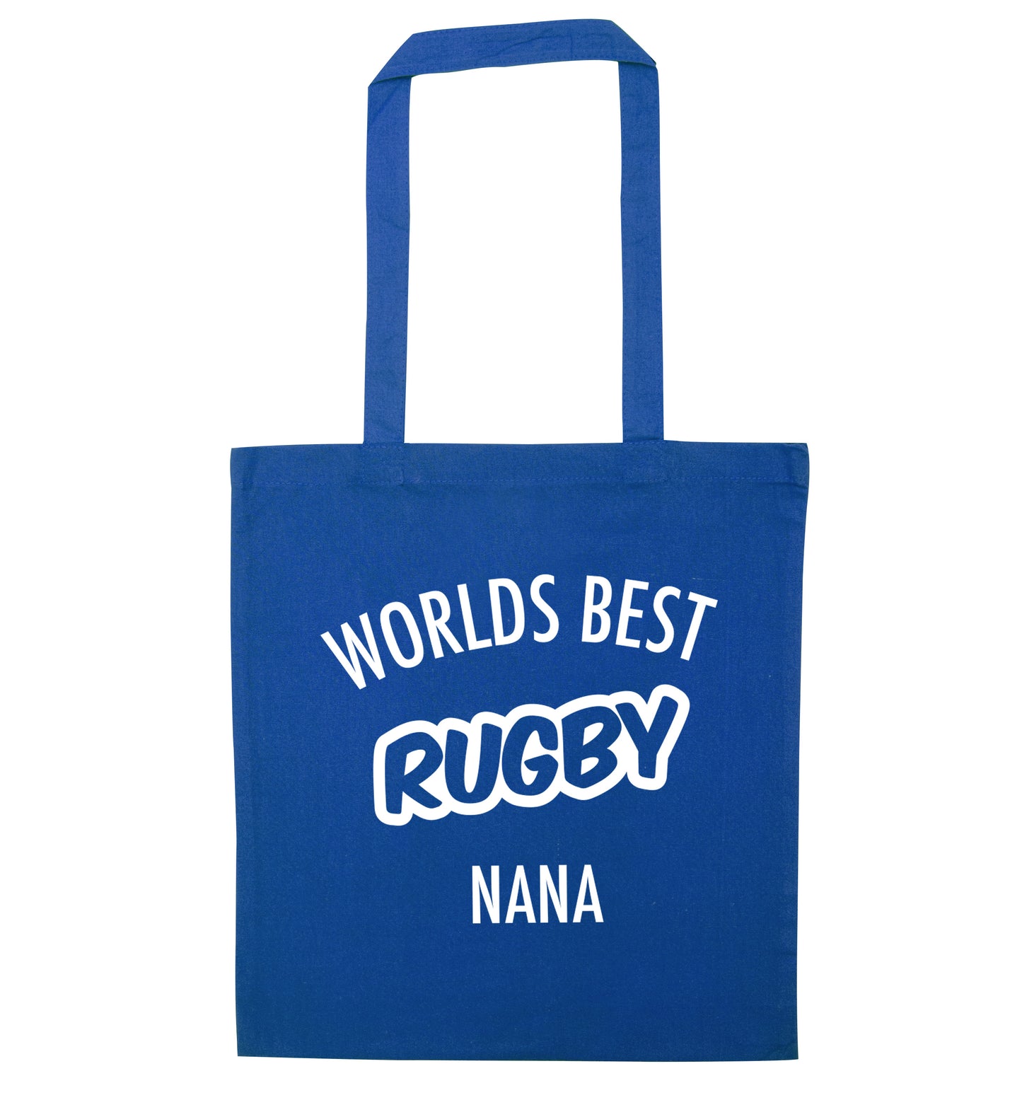 Worlds Best Rugby Grandma blue tote bag