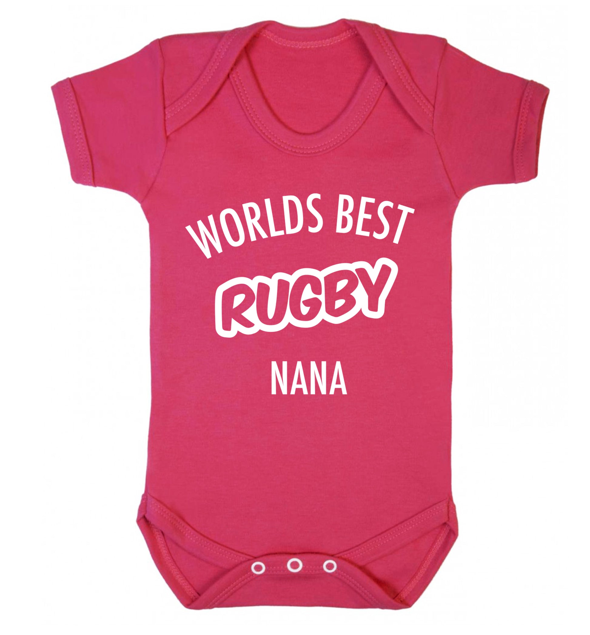 Worlds Best Rugby Grandma Baby Vest dark pink 18-24 months
