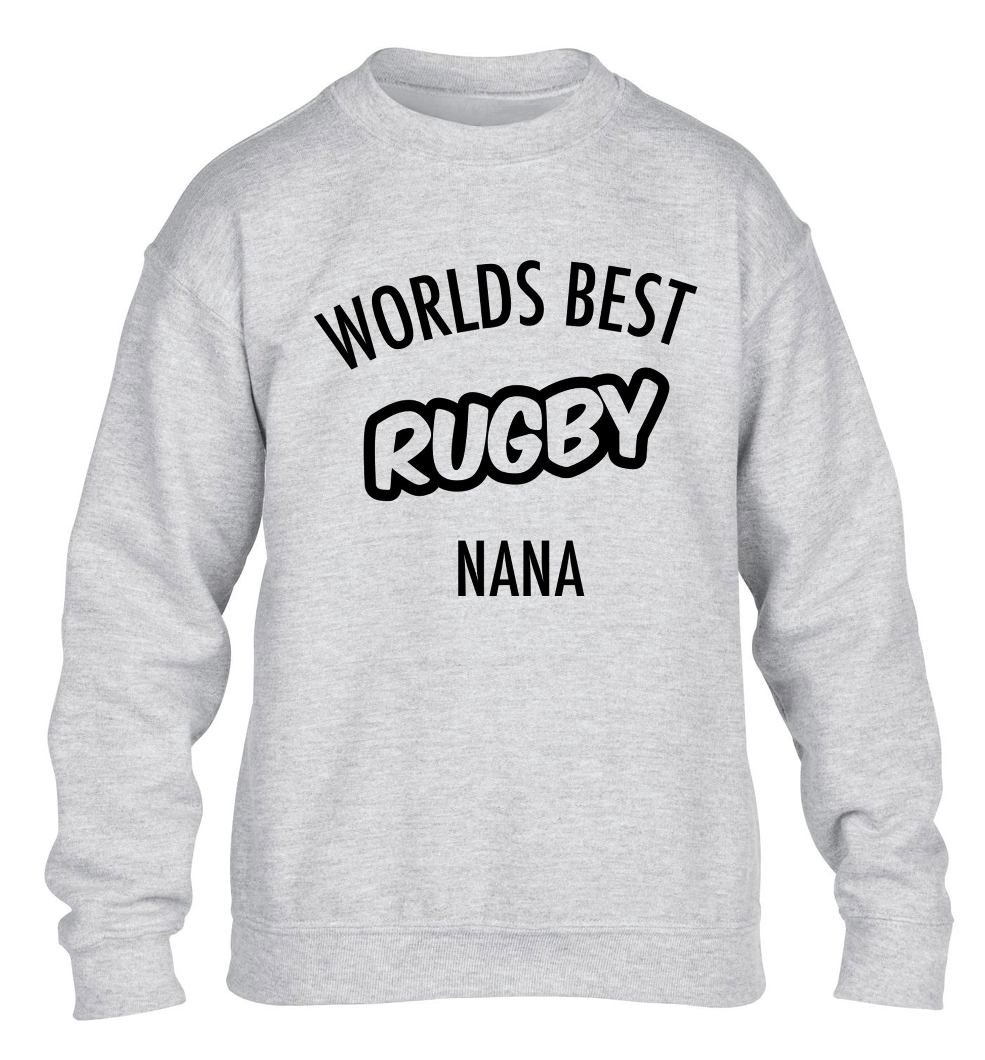 Worlds Best Rugby Grandma children's grey sweater 12-13 Years