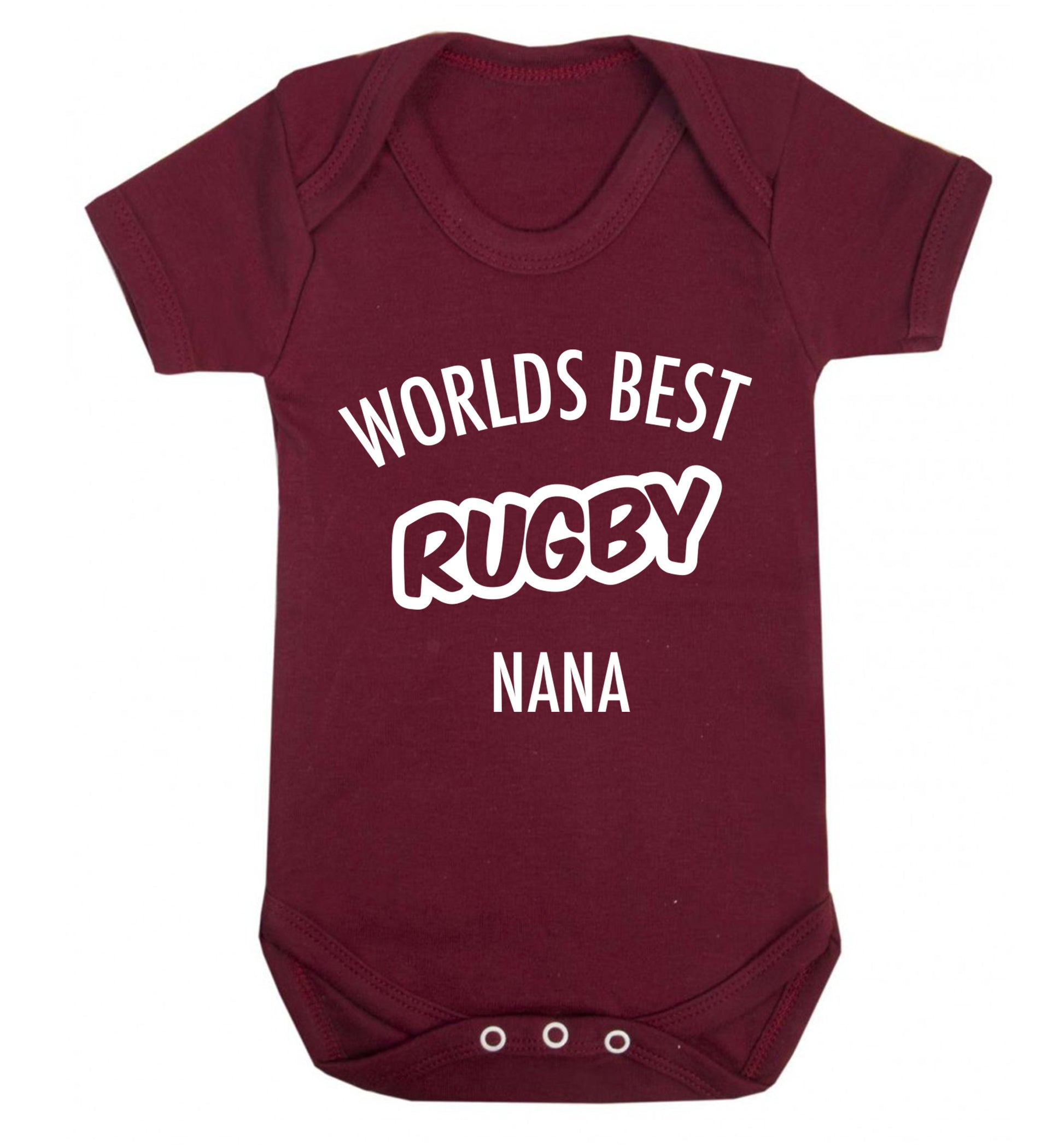 Worlds Best Rugby Grandma Baby Vest maroon 18-24 months