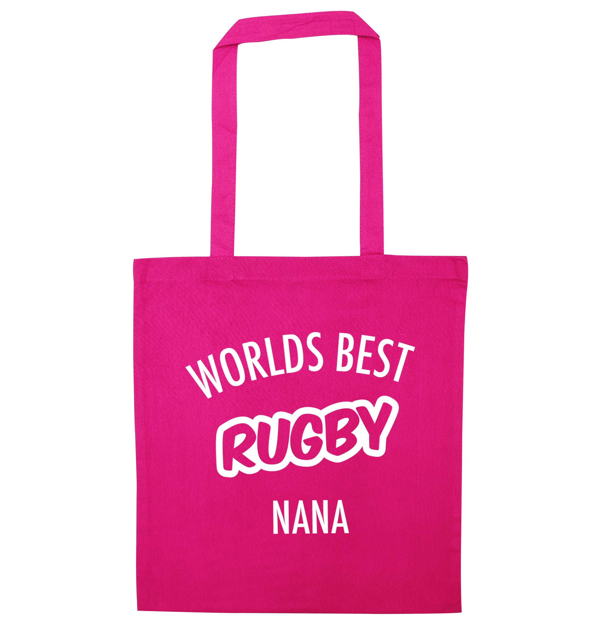 Worlds Best Rugby Grandma pink tote bag