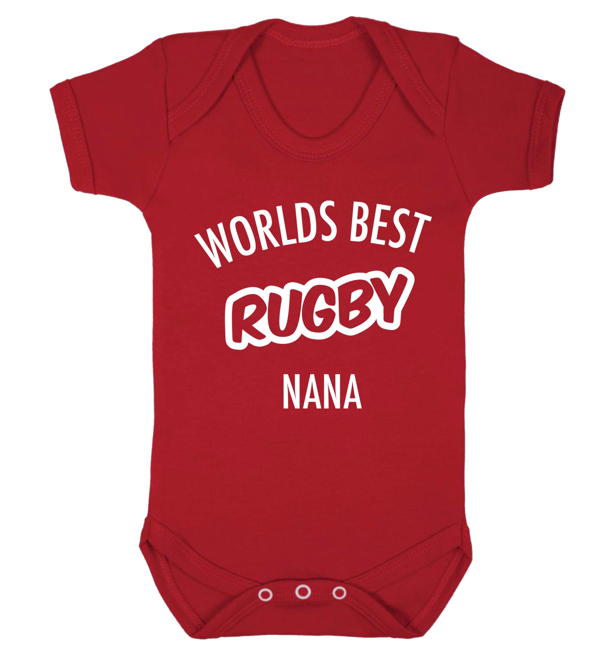 Worlds Best Rugby Grandma Baby Vest red 18-24 months