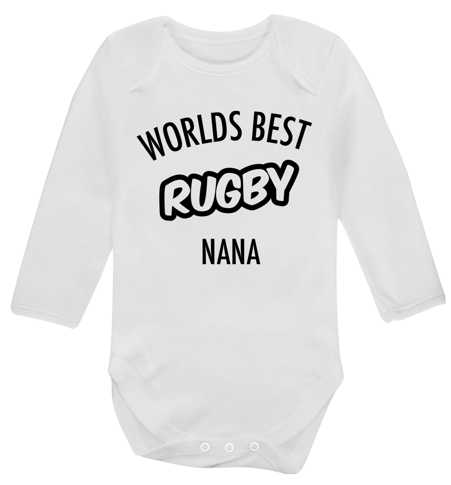 Worlds Best Rugby Grandma Baby Vest long sleeved white 6-12 months