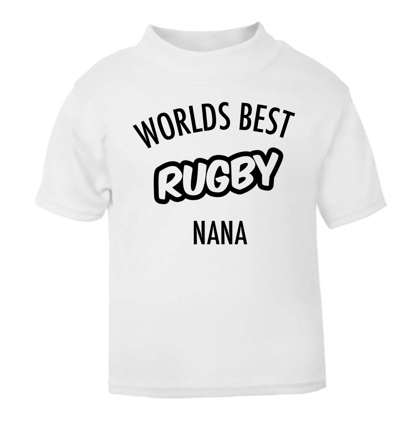 Worlds Best Rugby Grandma white Baby Toddler Tshirt 2 Years