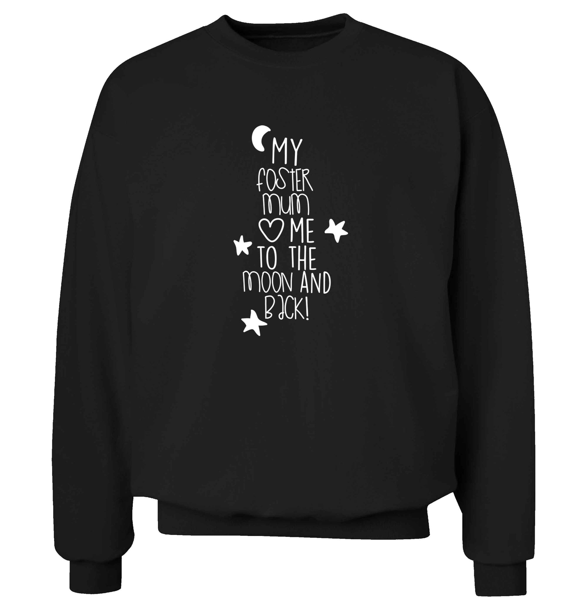 My foster mum loves me to the moon and back adult's unisex black sweater 2XL