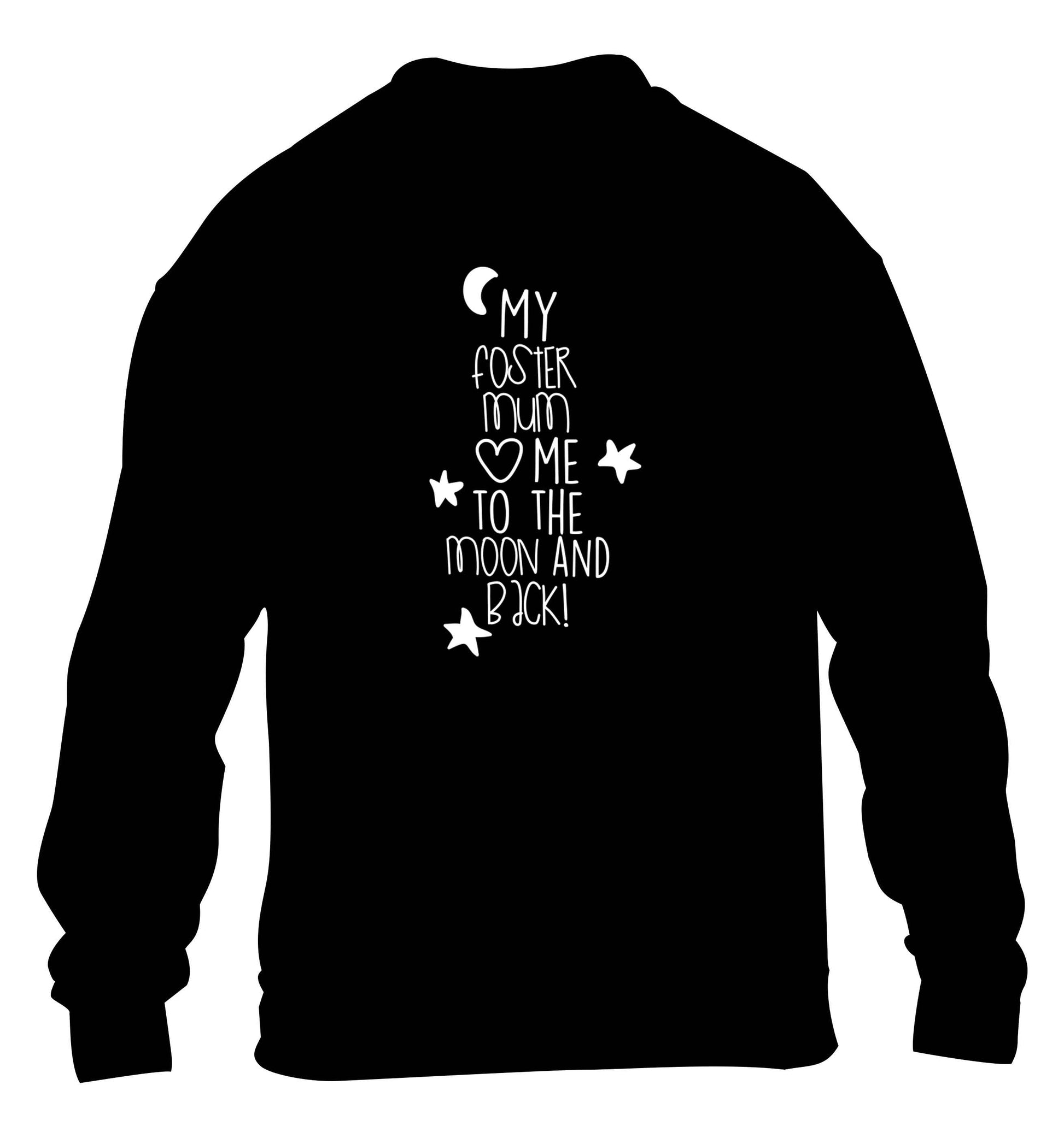 My foster mum loves me to the moon and back children's black sweater 12-13 Years