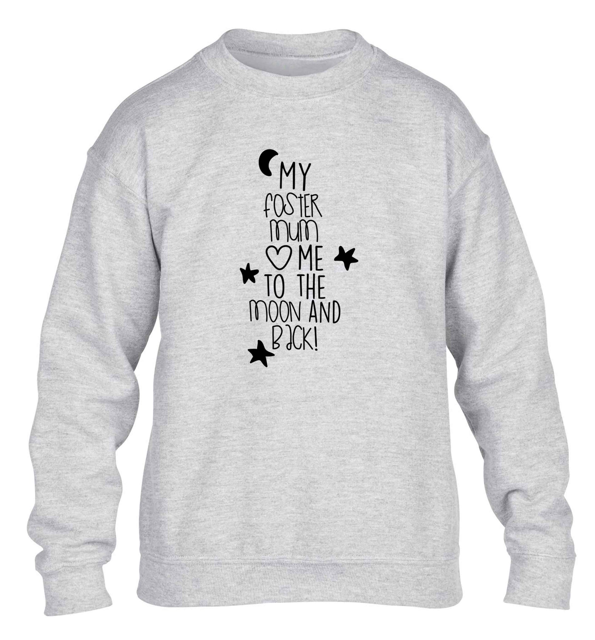 My foster mum loves me to the moon and back children's grey sweater 12-13 Years
