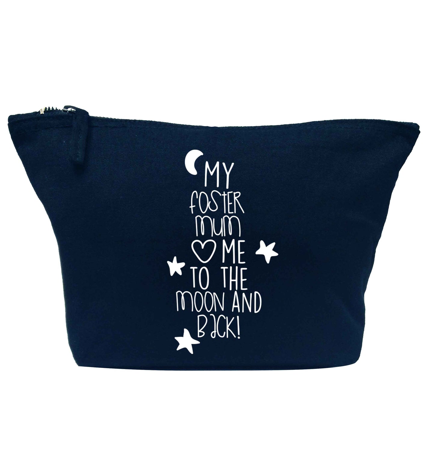 My foster mum loves me to the moon and back navy makeup bag