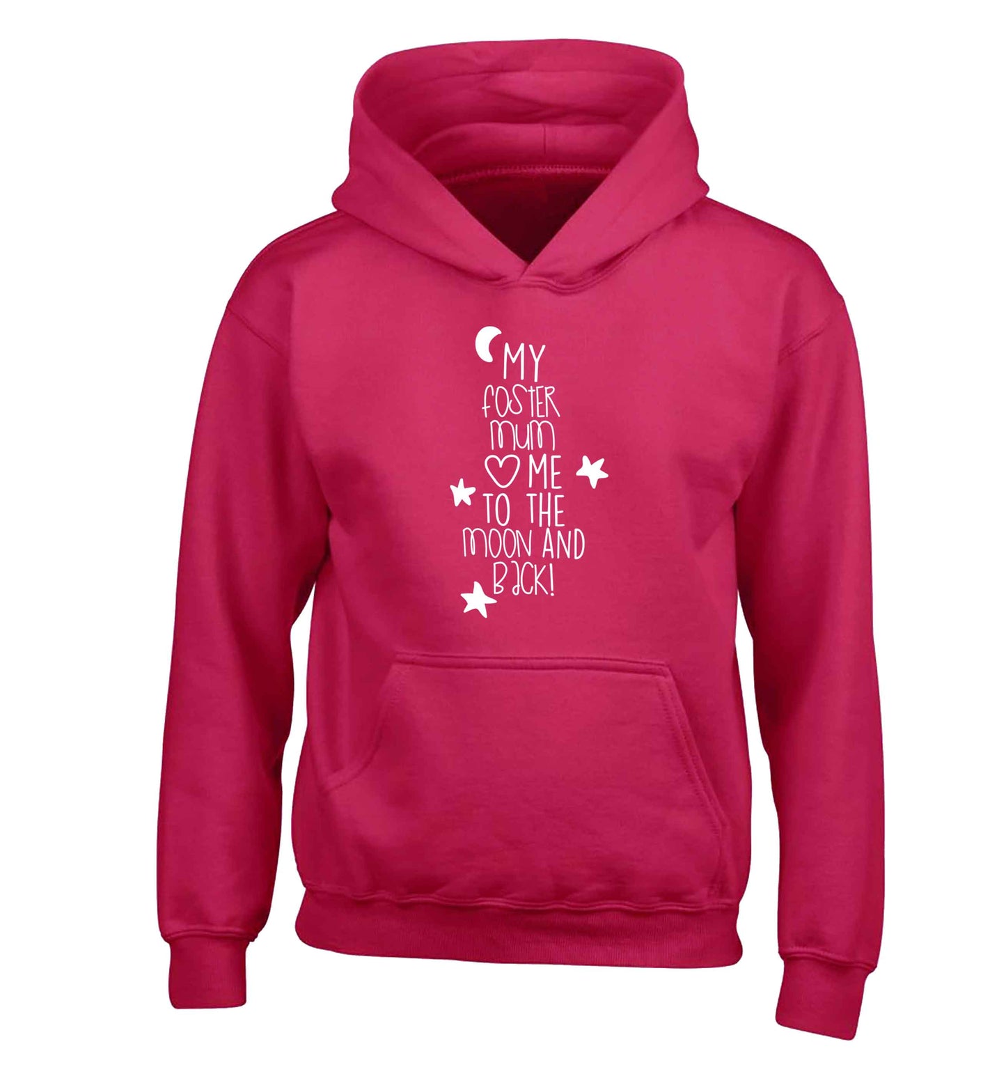 My foster mum loves me to the moon and back children's pink hoodie 12-13 Years