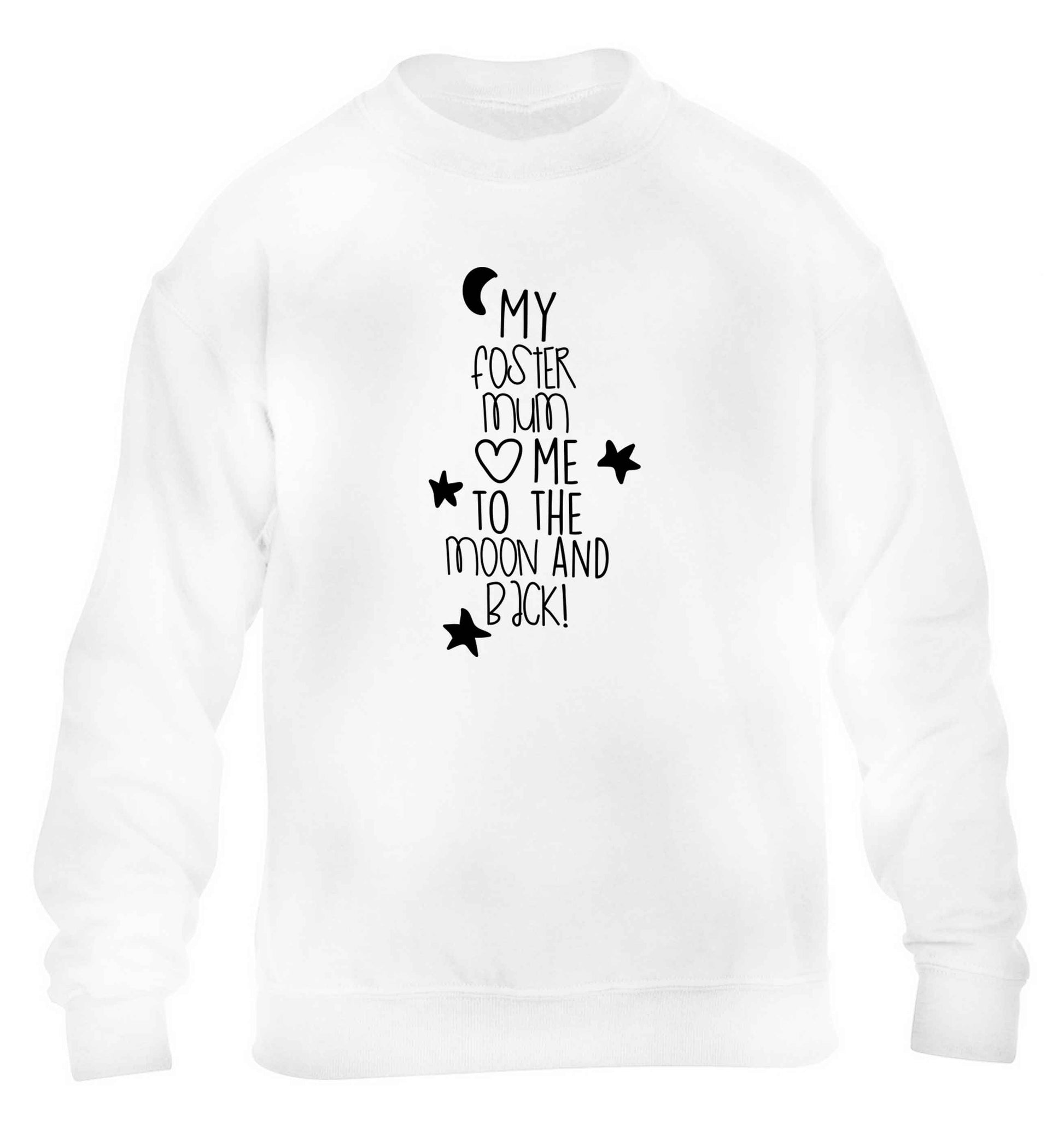My foster mum loves me to the moon and back children's white sweater 12-13 Years