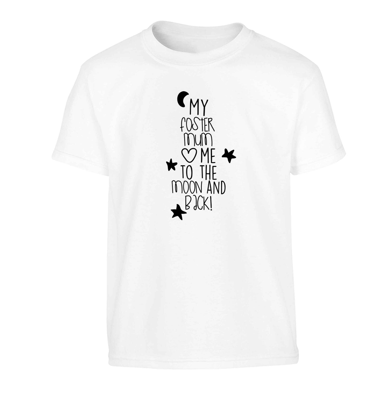 My foster mum loves me to the moon and back Children's white Tshirt 12-13 Years