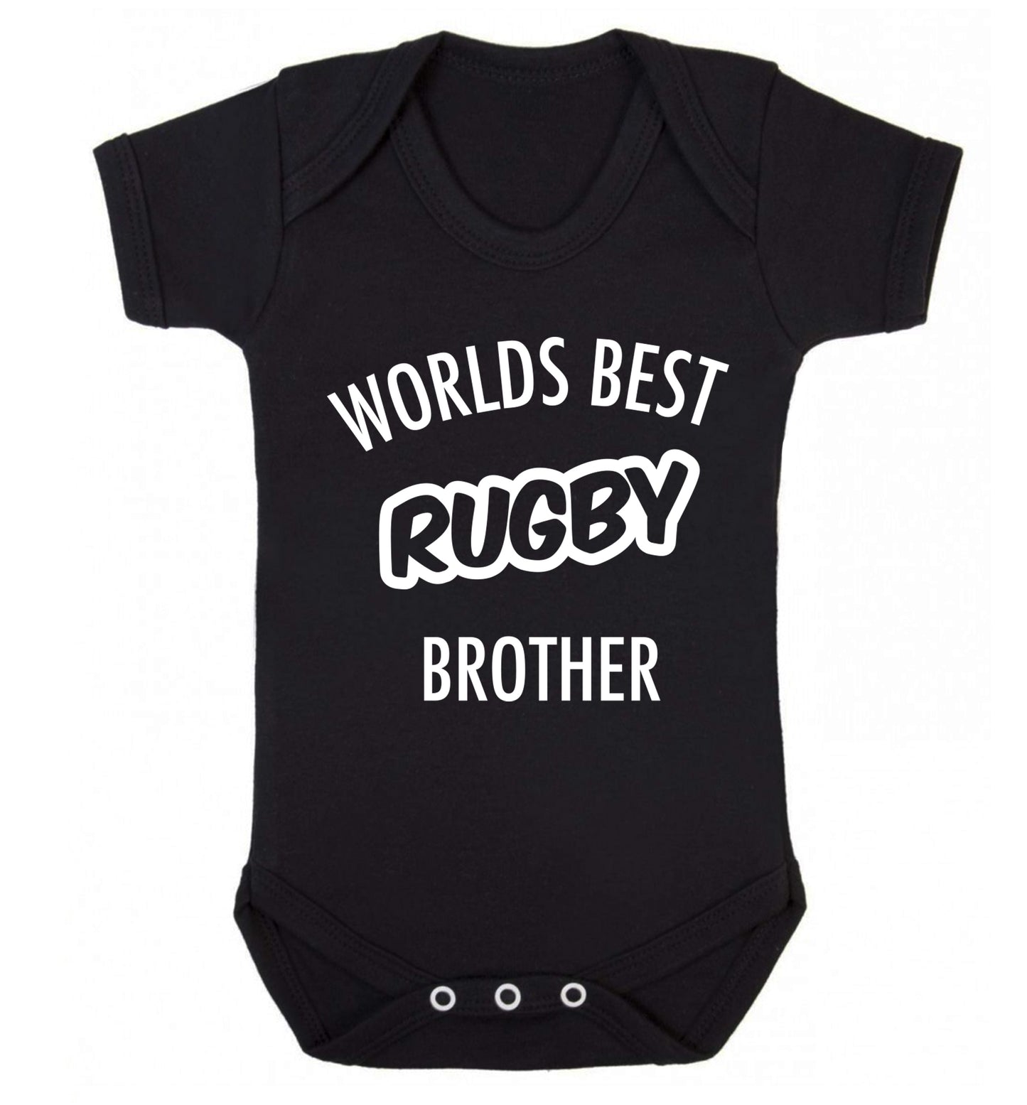Worlds best rugby brother Baby Vest black 18-24 months