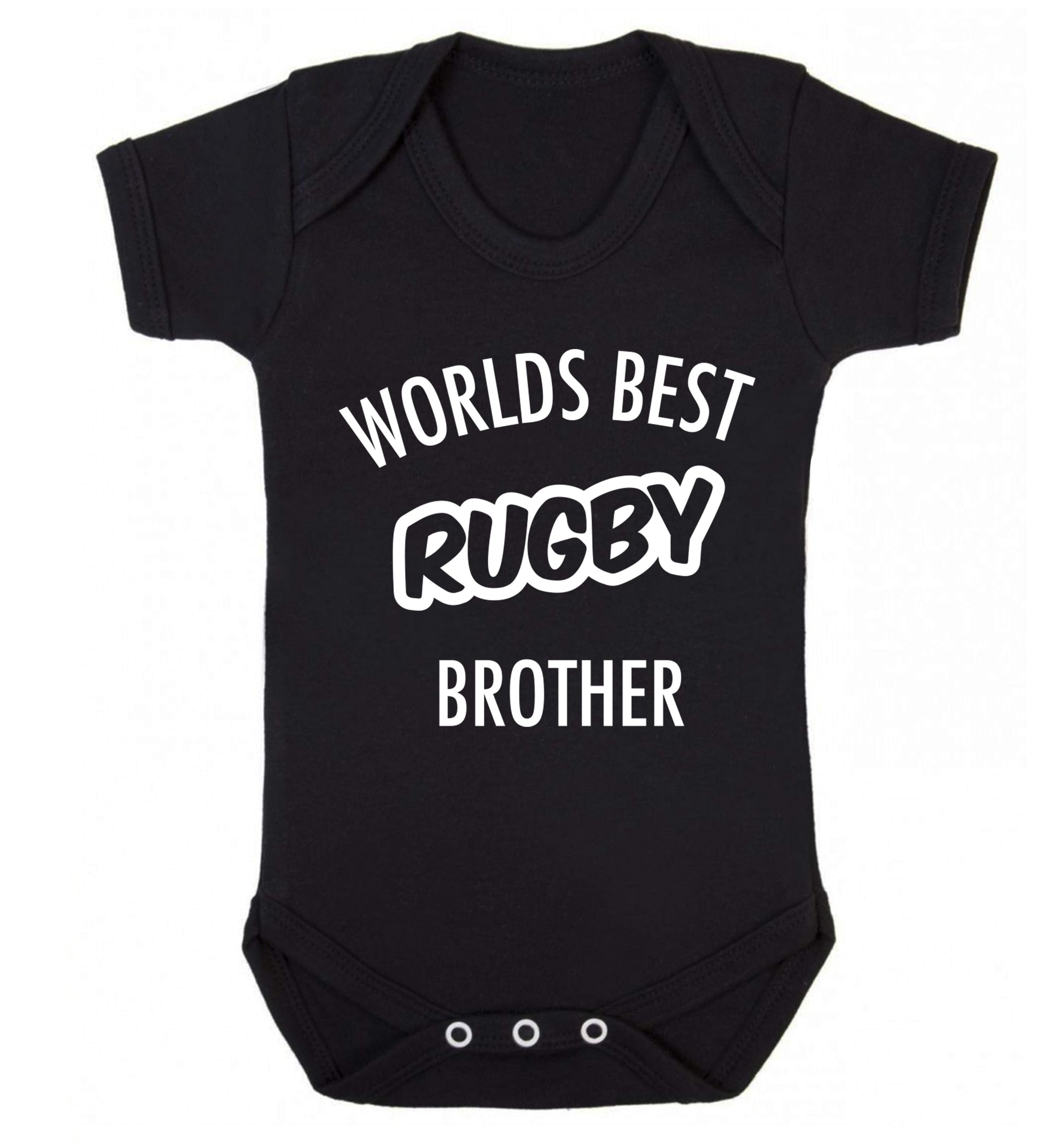 Worlds best rugby brother Baby Vest black 18-24 months