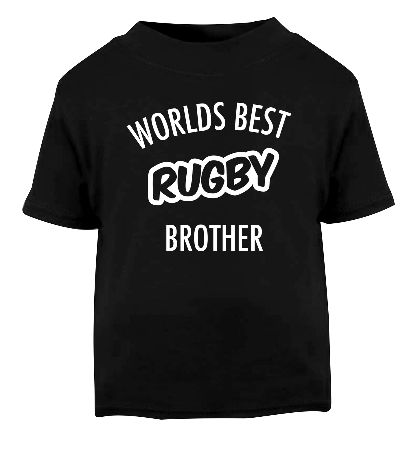 Worlds best rugby brother Black Baby Toddler Tshirt 2 years