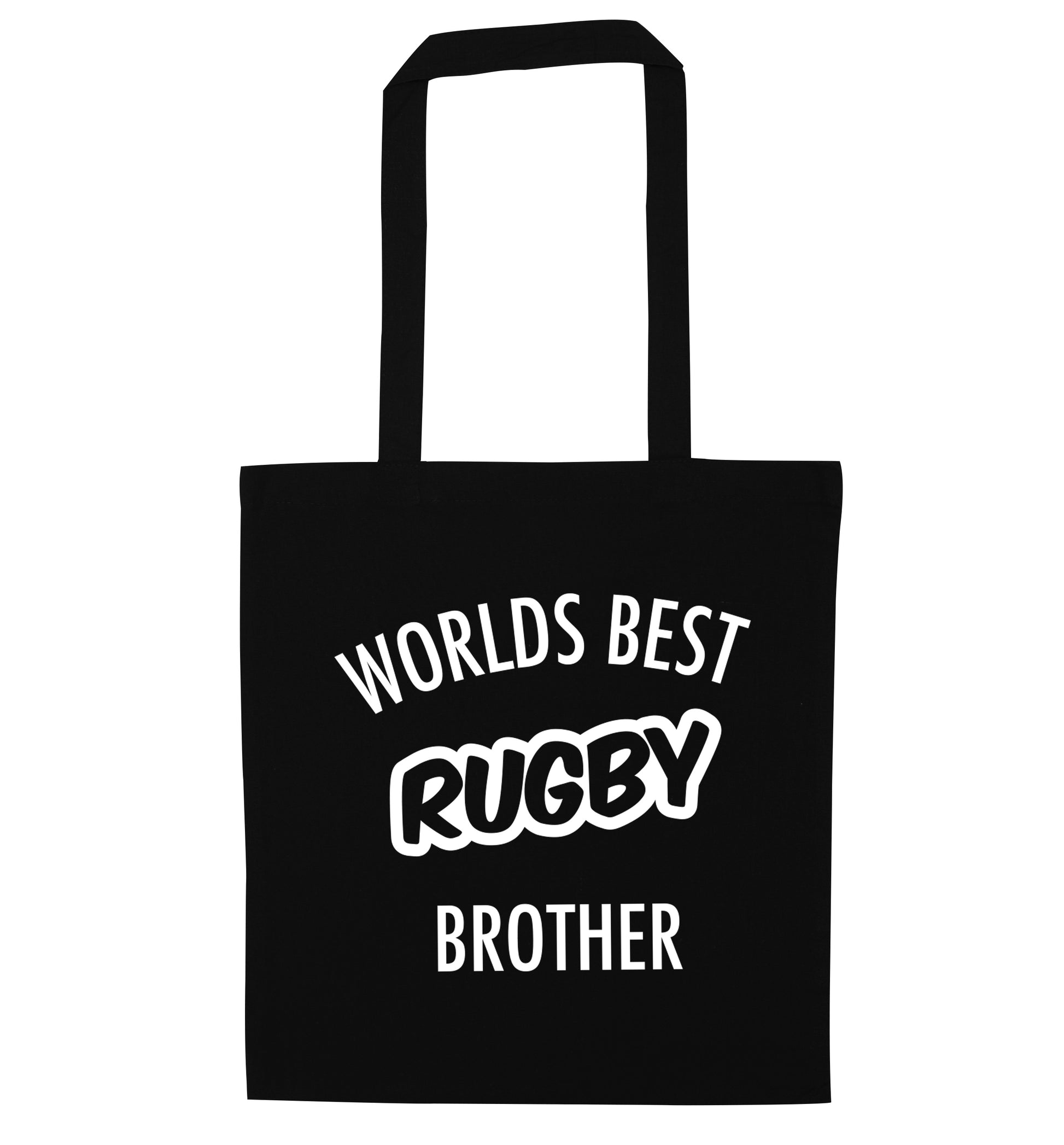 Worlds best rugby brother black tote bag