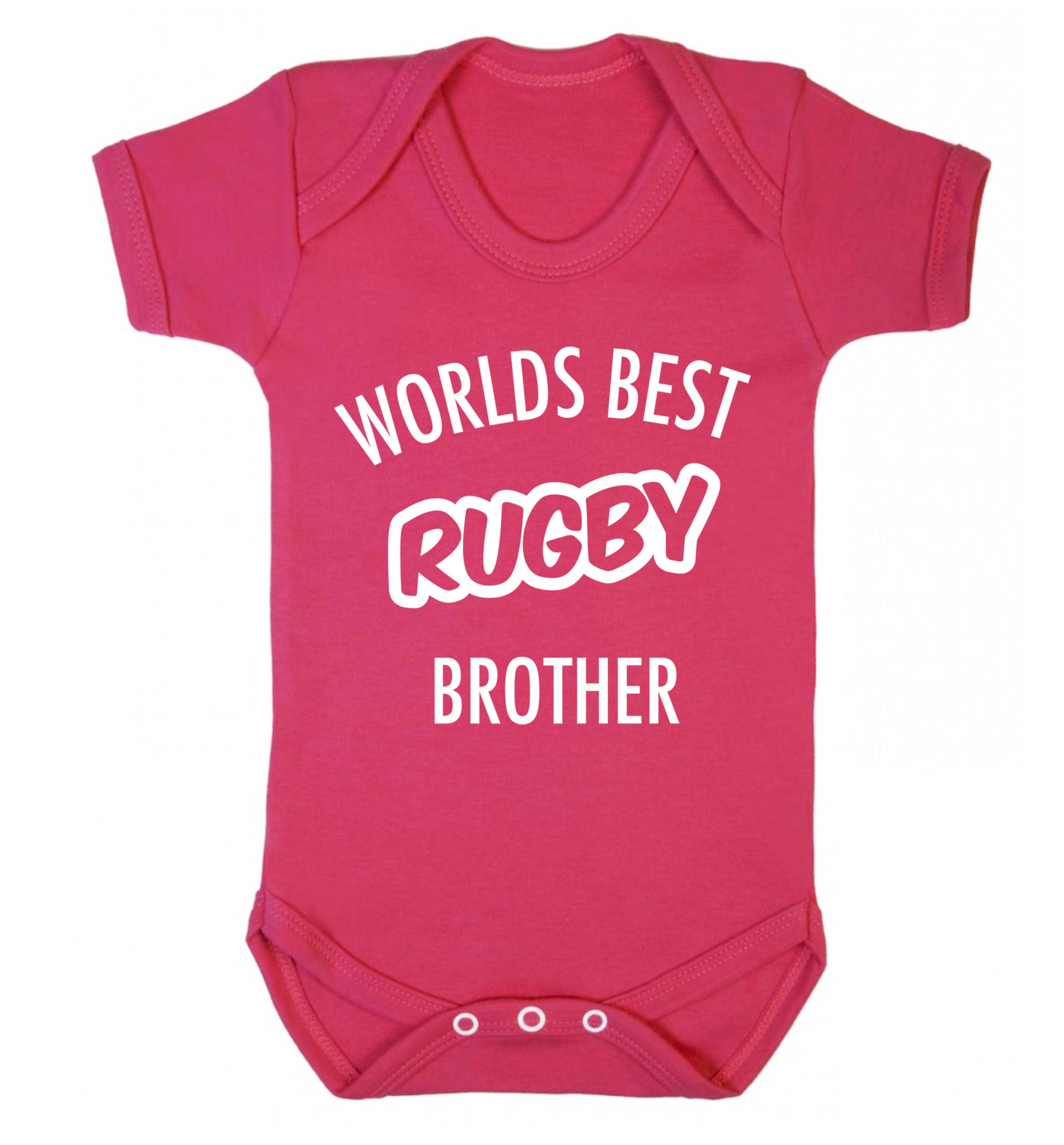 Worlds best rugby brother Baby Vest dark pink 18-24 months