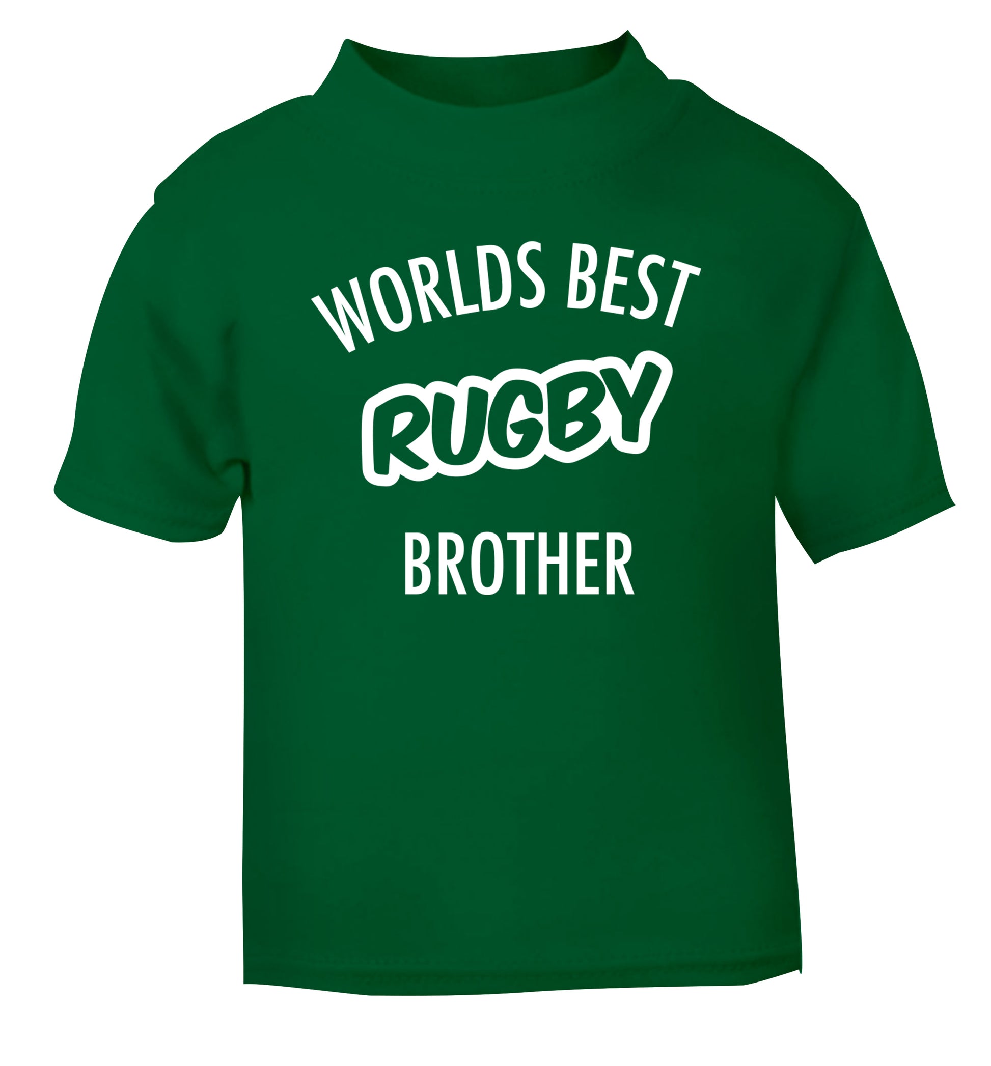Worlds best rugby brother green Baby Toddler Tshirt 2 Years