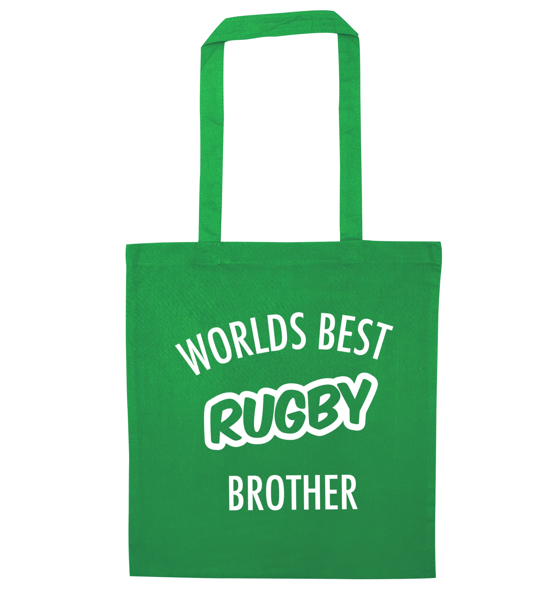Worlds best rugby brother green tote bag