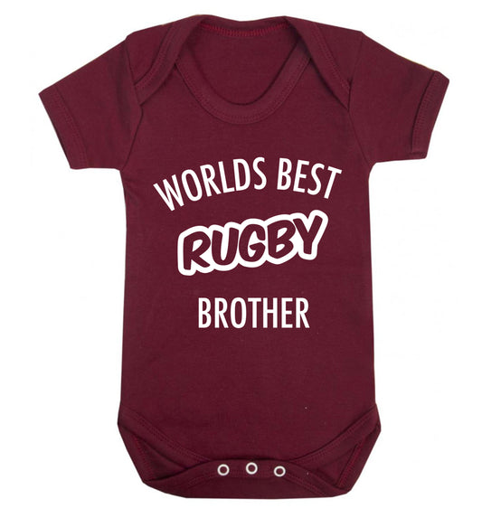Worlds best rugby brother Baby Vest maroon 18-24 months