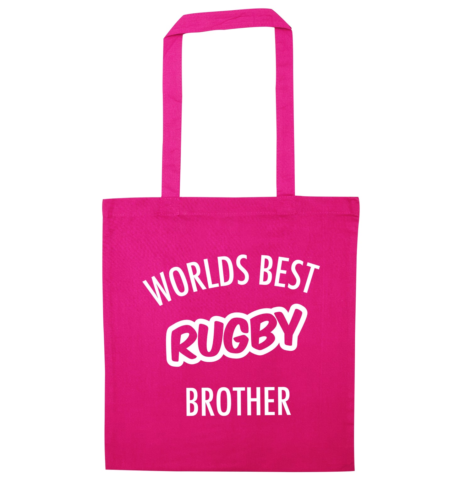 Worlds best rugby brother pink tote bag