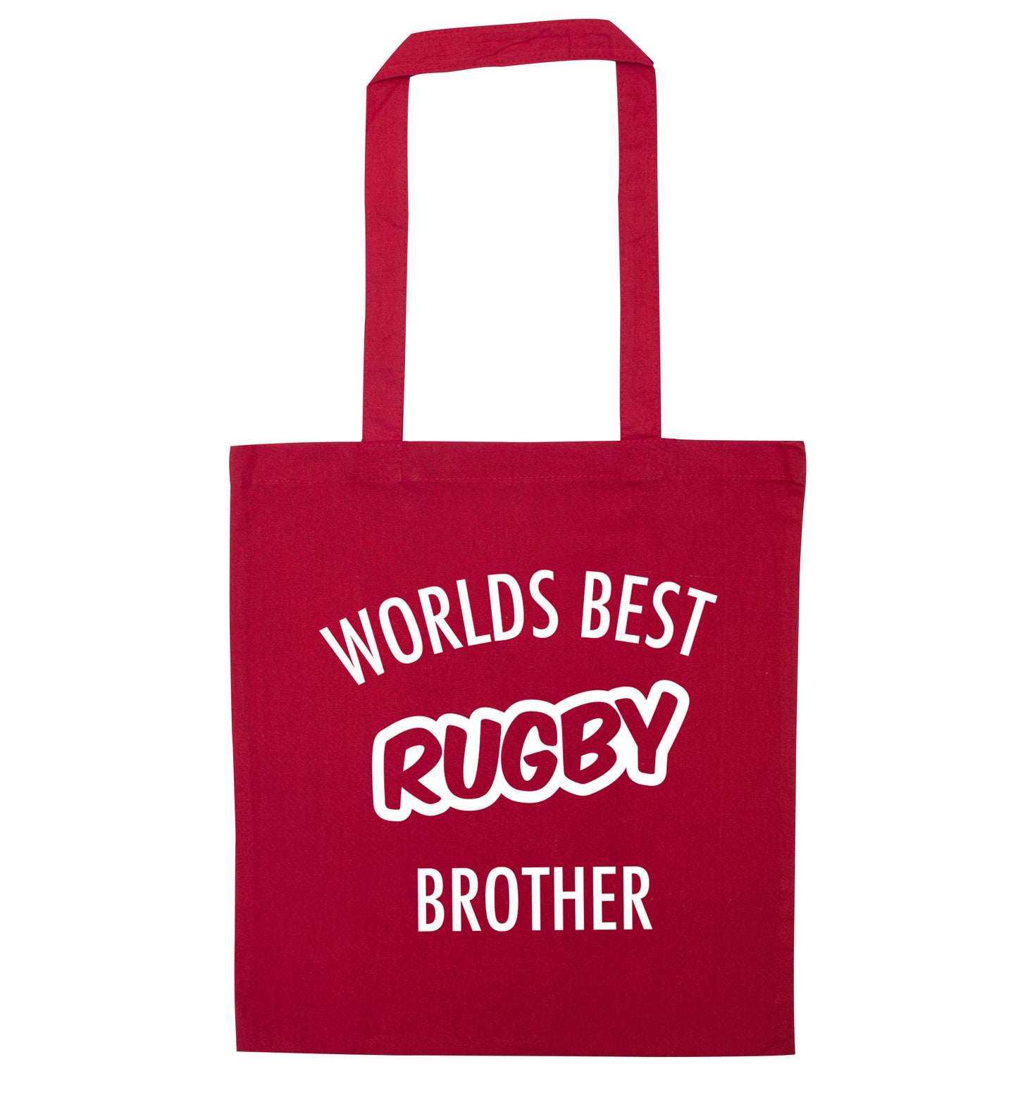 Worlds best rugby brother red tote bag