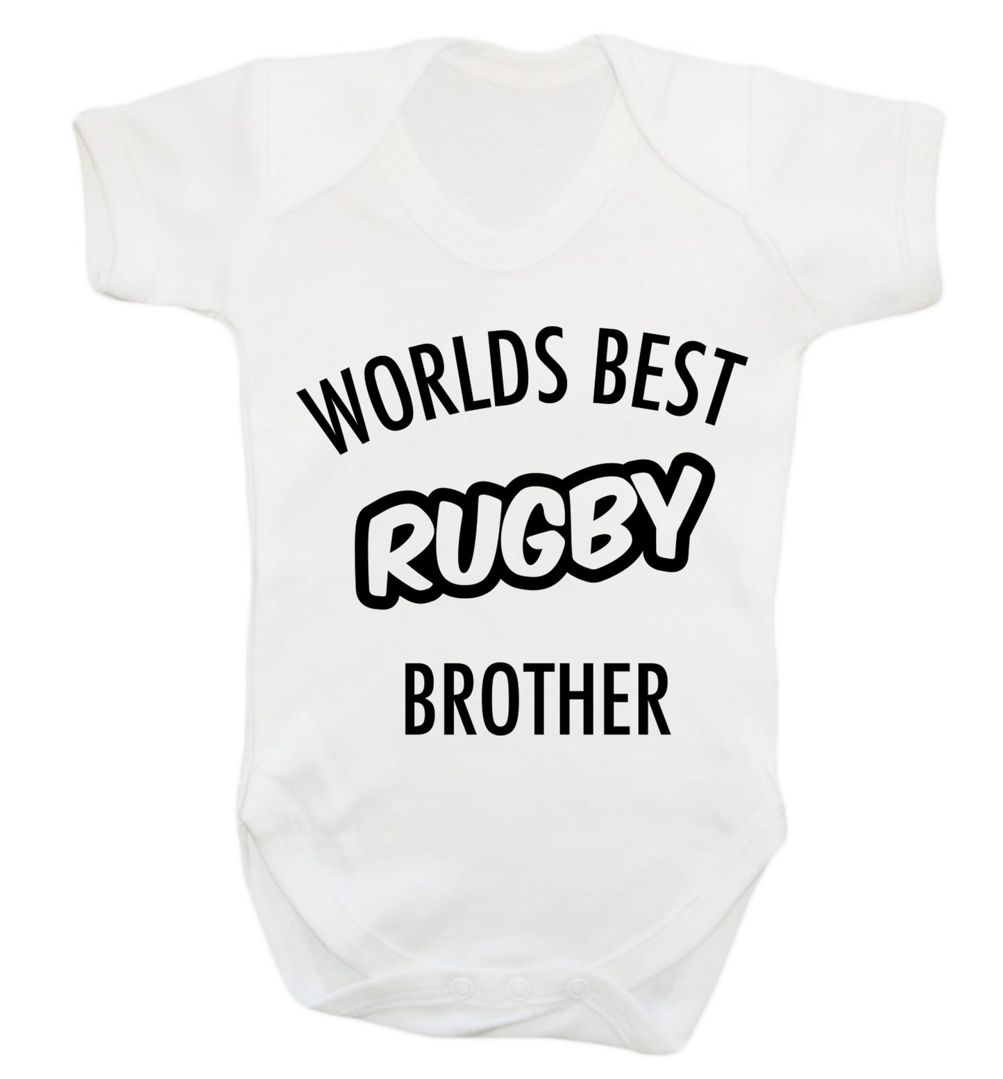 Worlds best rugby brother Baby Vest white 18-24 months