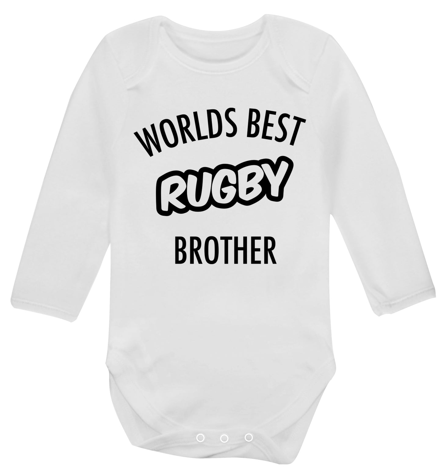 Worlds best rugby brother Baby Vest long sleeved white 6-12 months