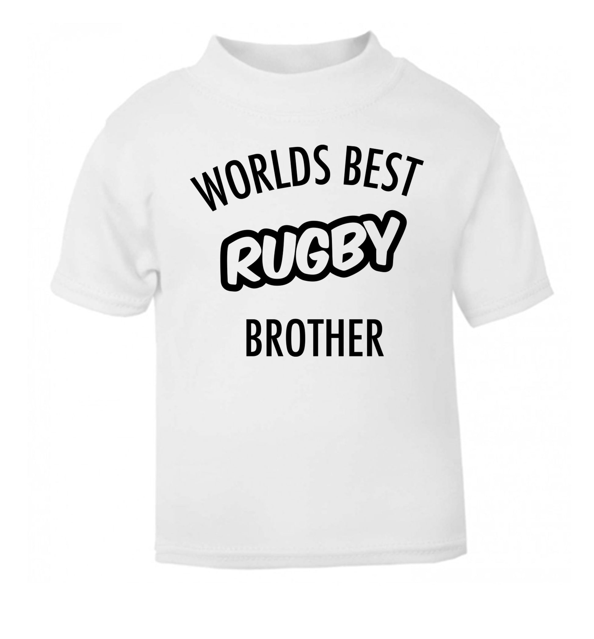 Worlds best rugby brother white Baby Toddler Tshirt 2 Years