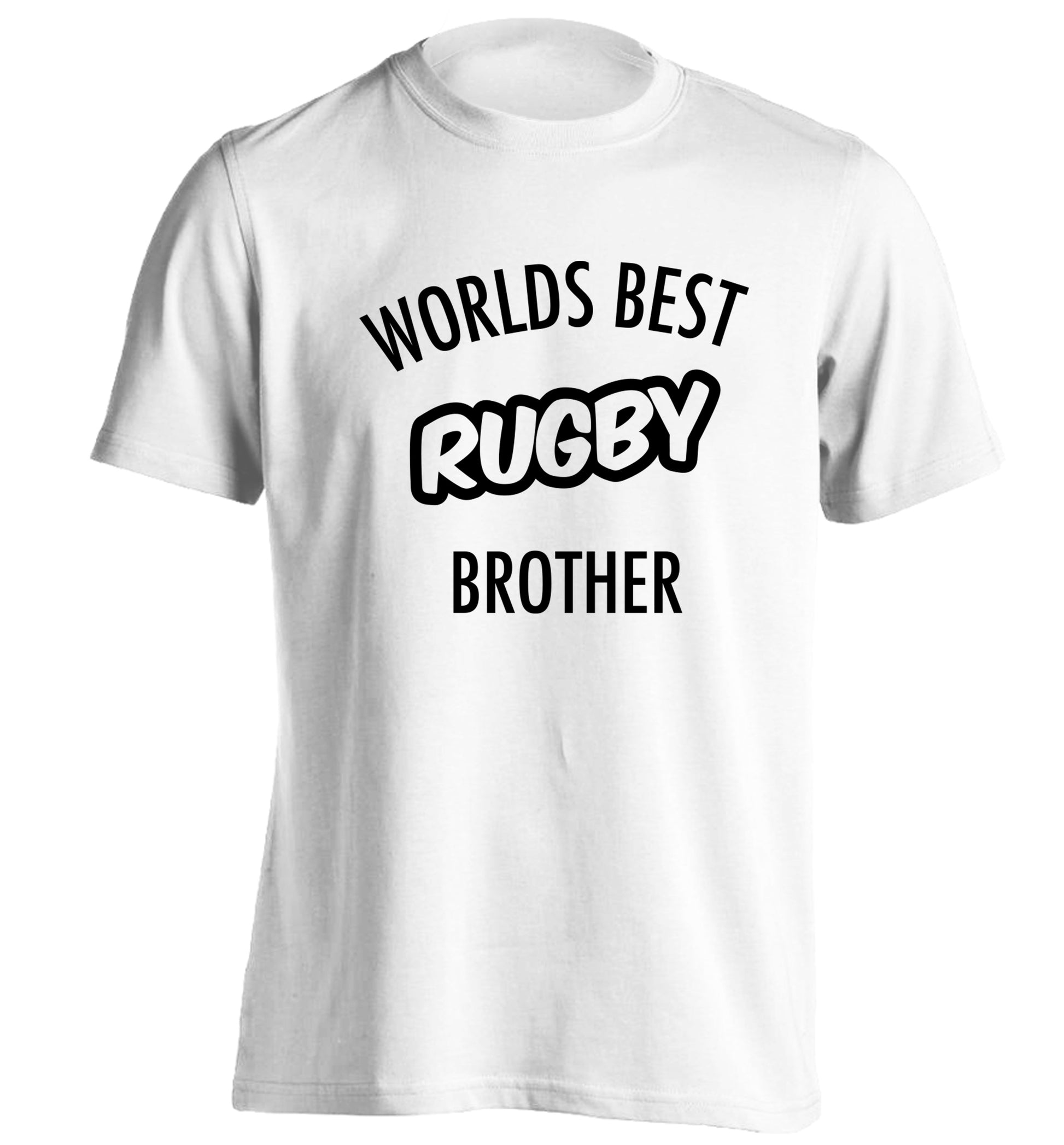 Worlds best rugby brother adults unisex white Tshirt 2XL