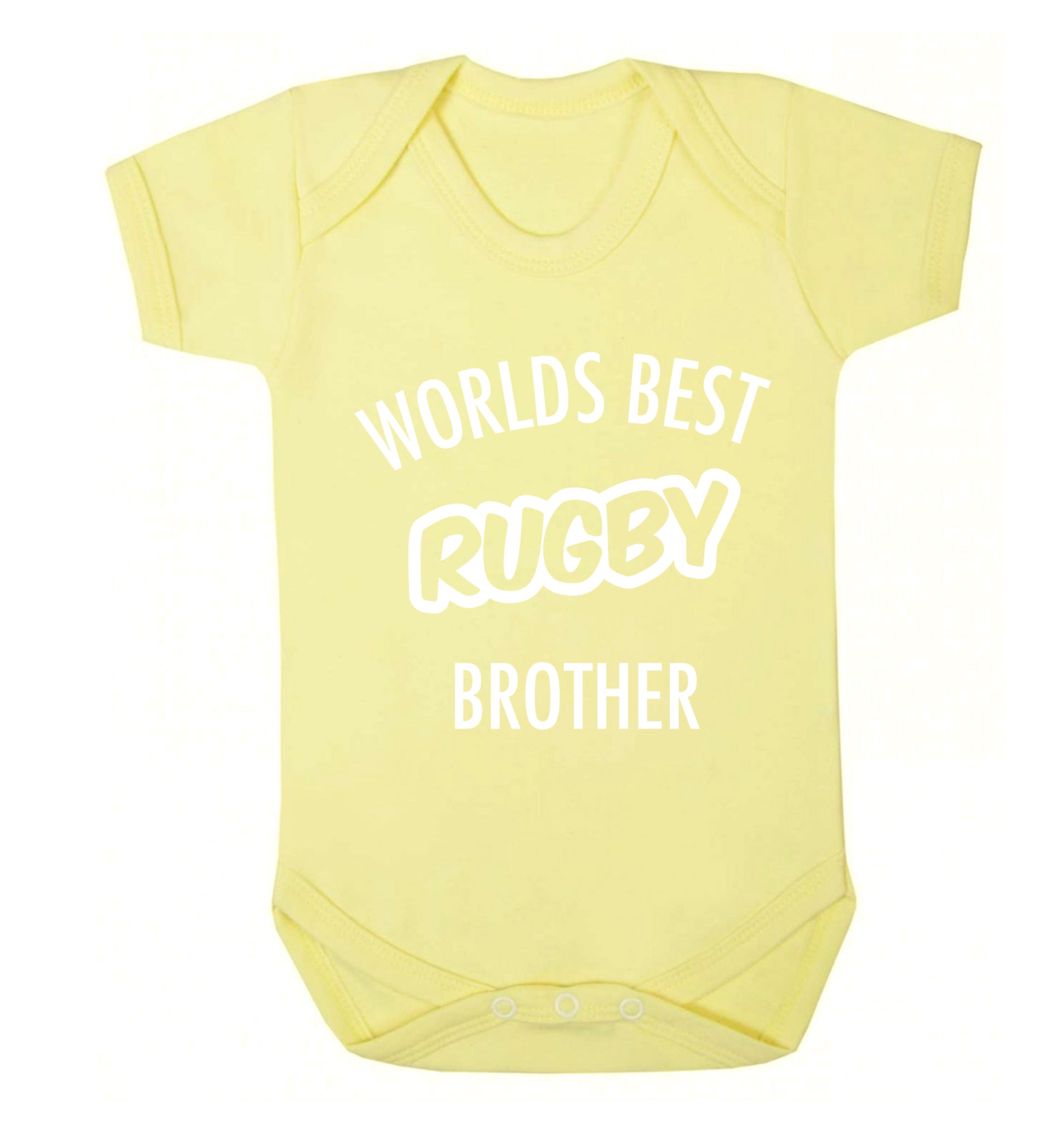 Worlds best rugby brother Baby Vest pale yellow 18-24 months
