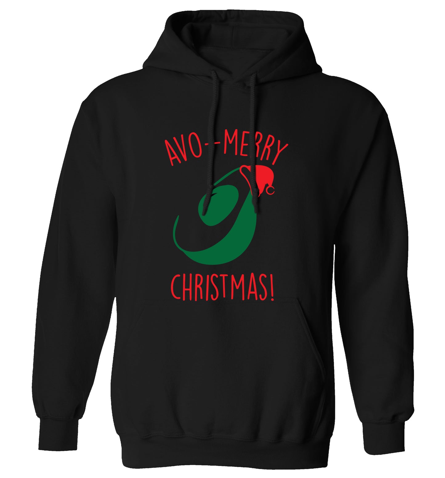 Avo-Merry Christmas adults unisex black hoodie 2XL
