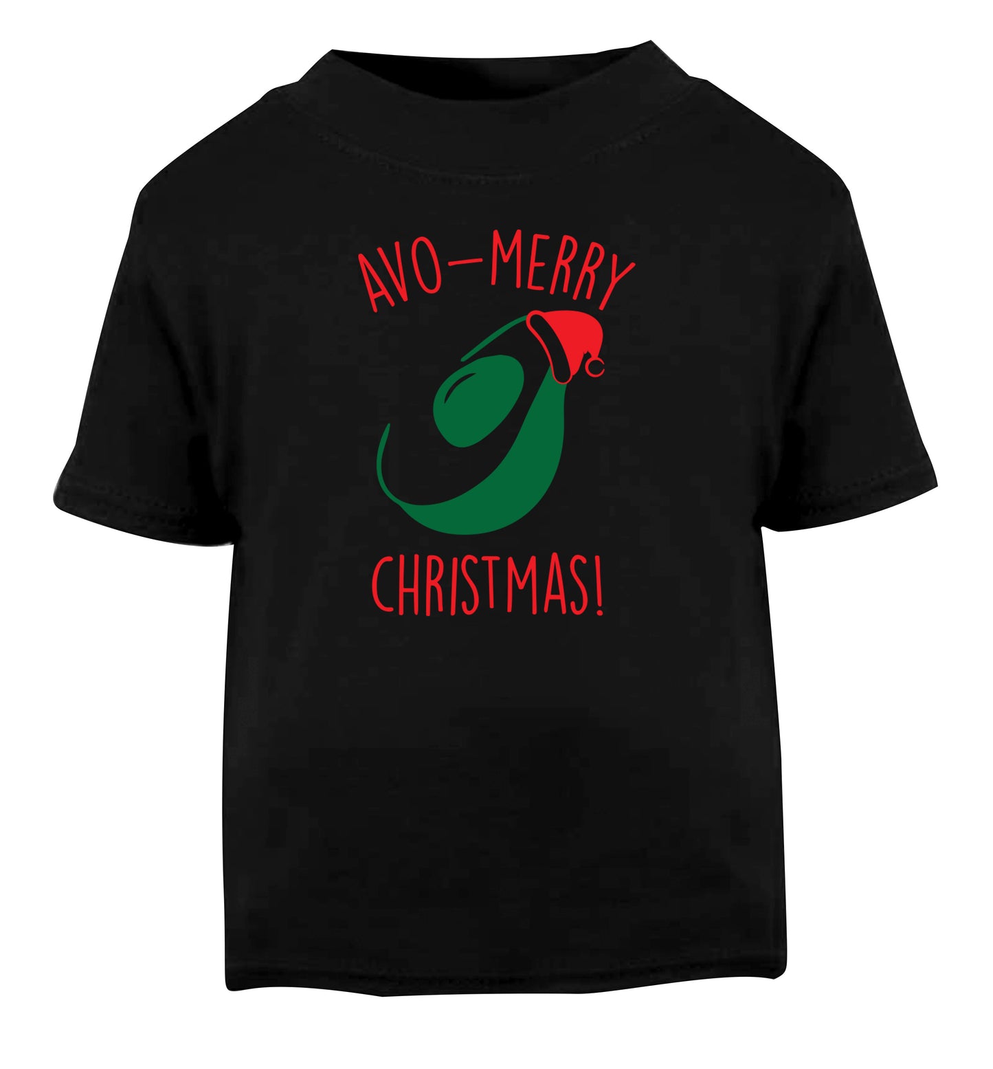 Avo-Merry Christmas Black Baby Toddler Tshirt 2 years