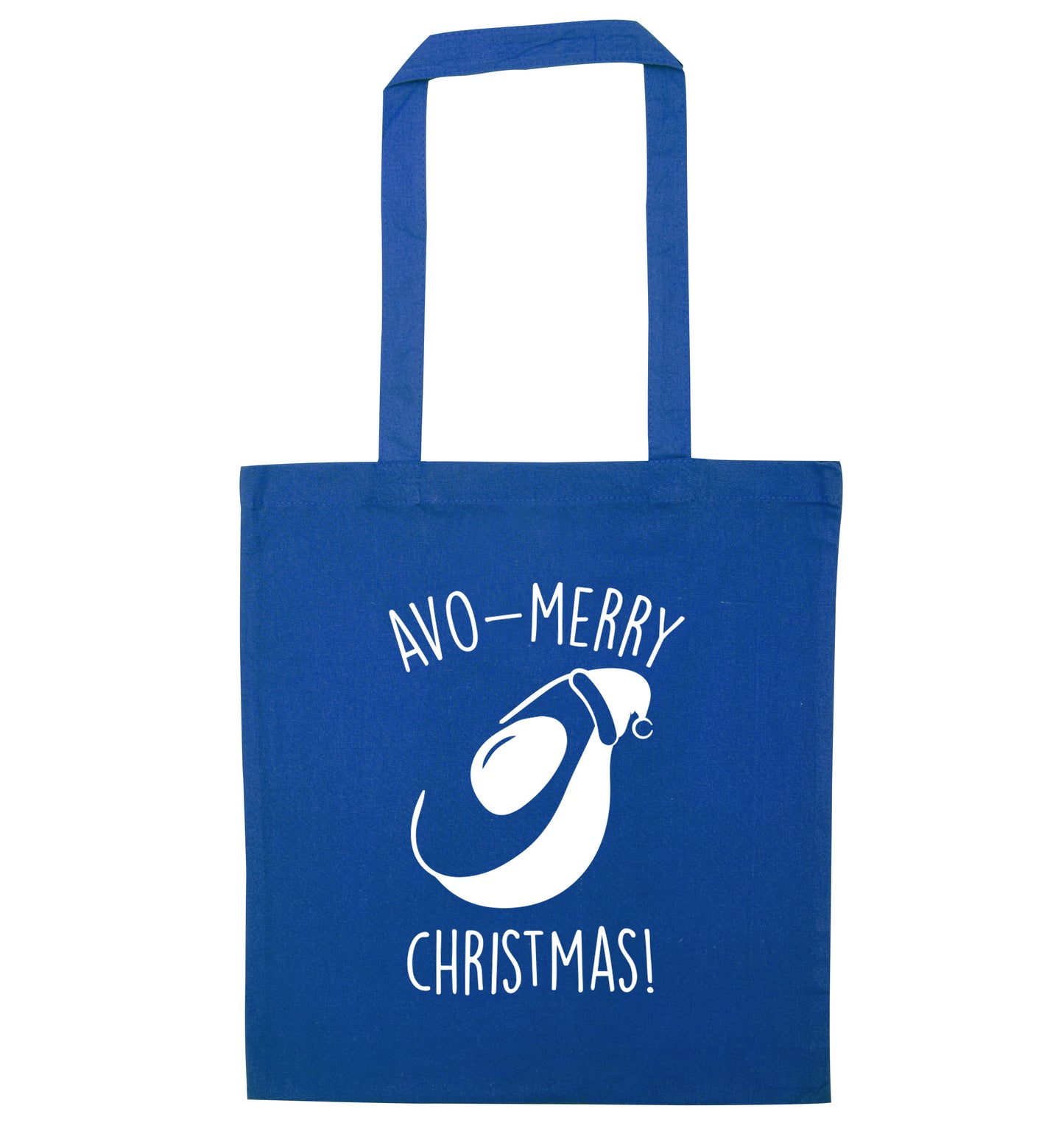 Avo-Merry Christmas blue tote bag