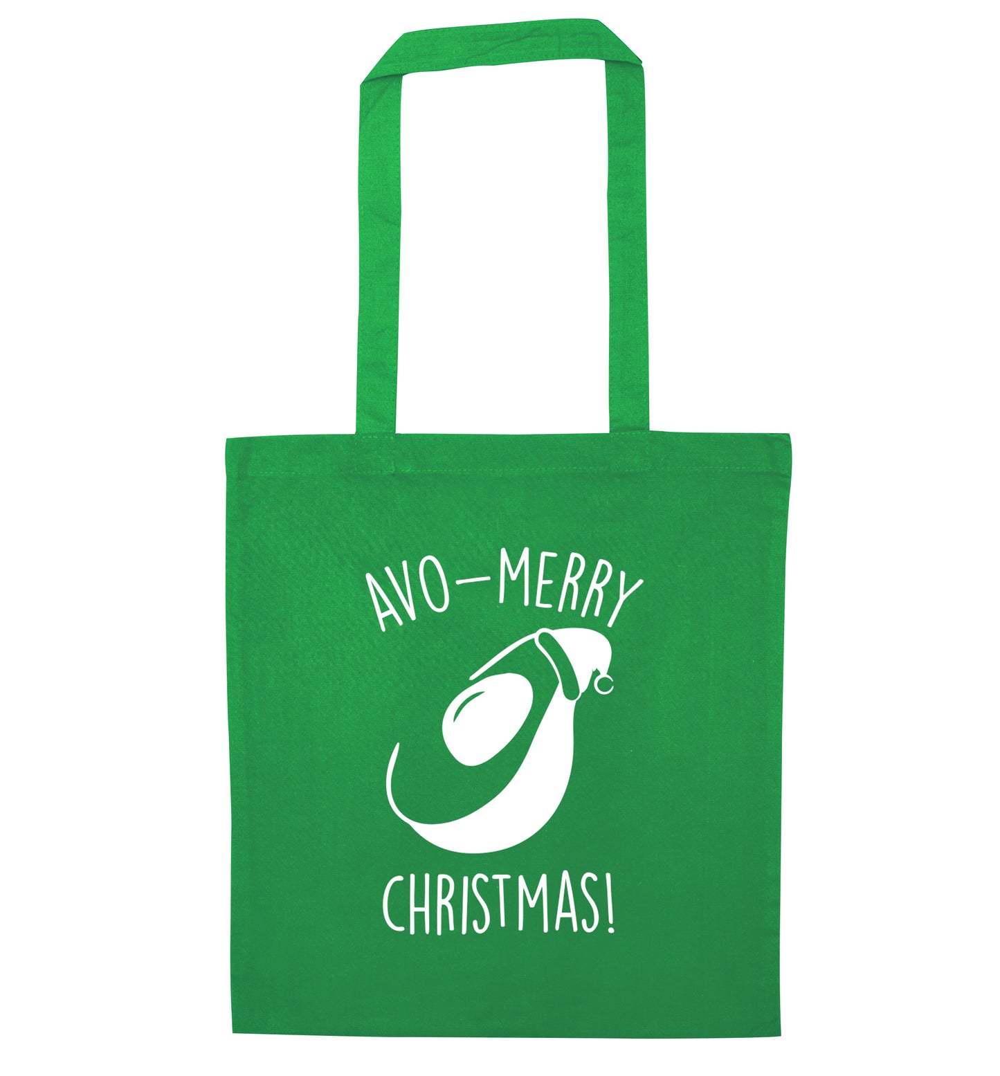 Avo-Merry Christmas green tote bag