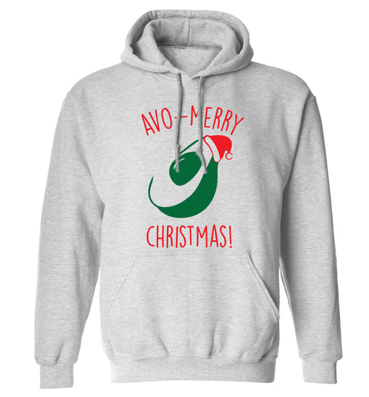 Avo-Merry Christmas adults unisex grey hoodie 2XL