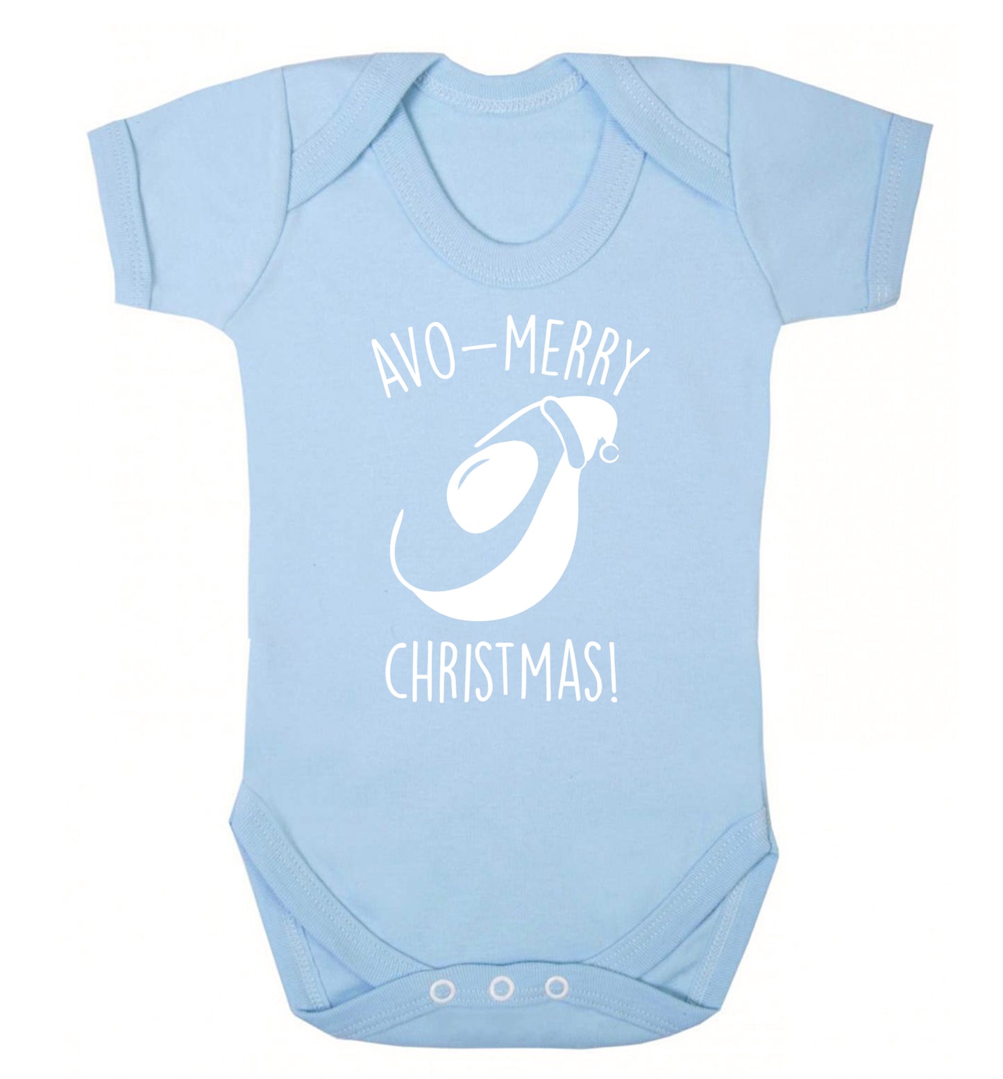 Avo-Merry Christmas Baby Vest pale blue 18-24 months