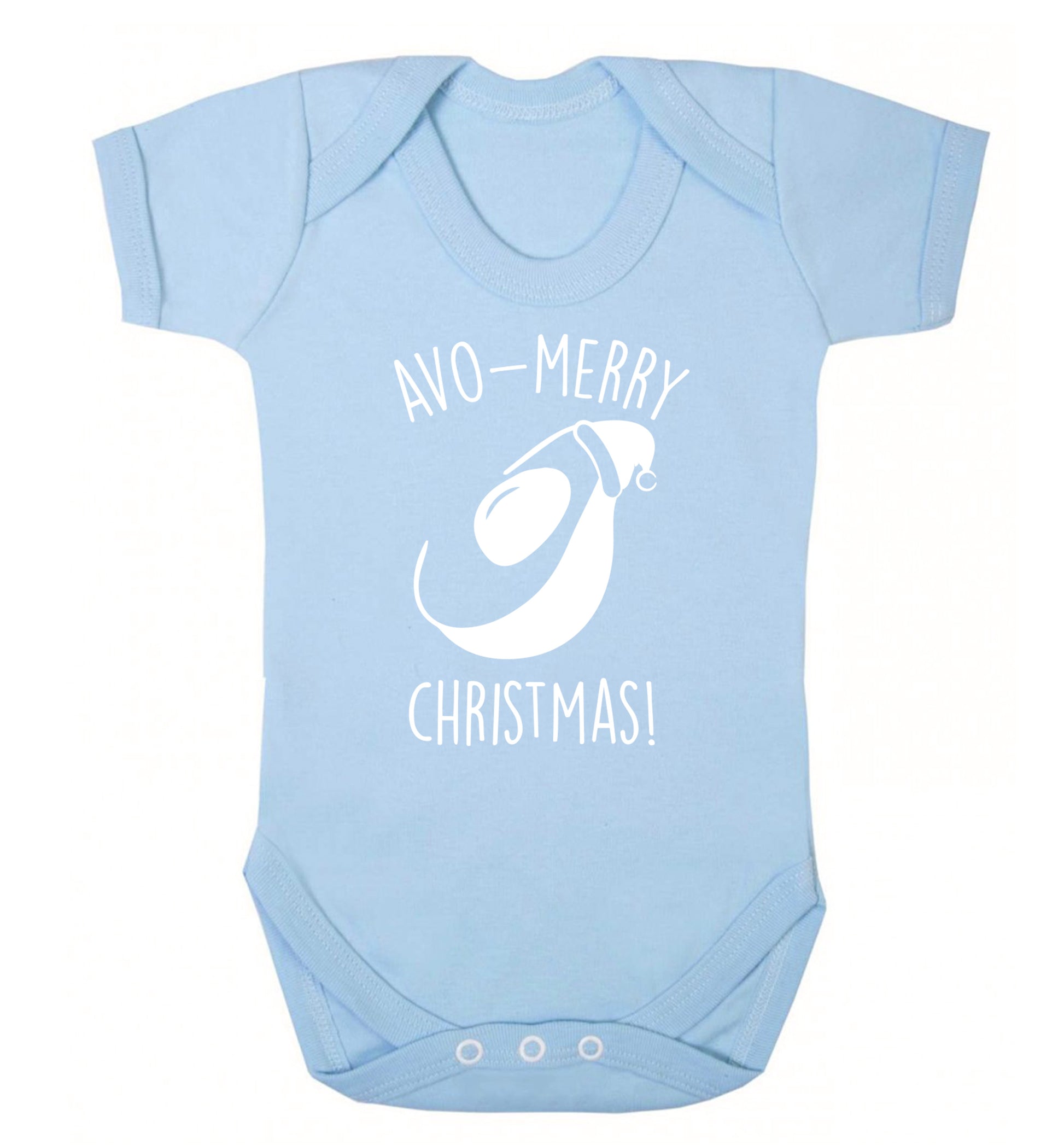 Avo-Merry Christmas Baby Vest pale blue 18-24 months