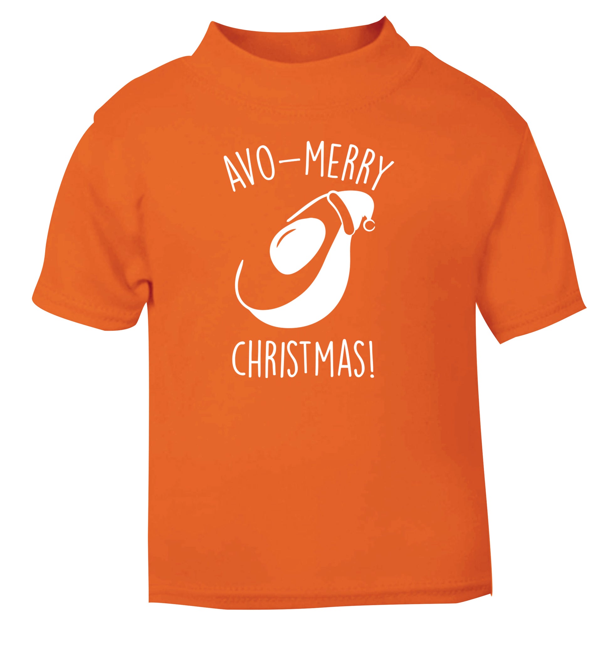 Avo-Merry Christmas orange Baby Toddler Tshirt 2 Years