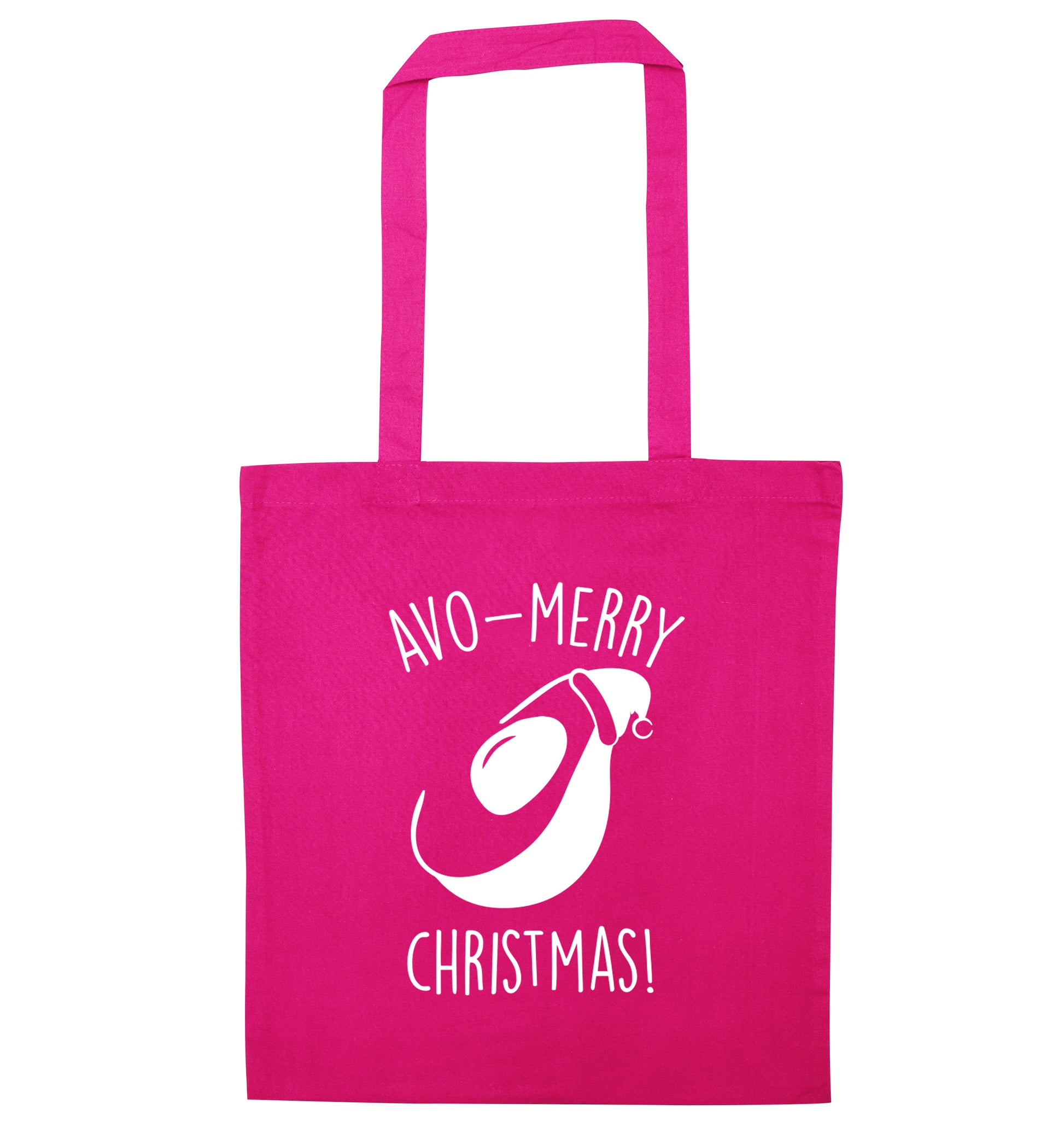 Avo-Merry Christmas pink tote bag