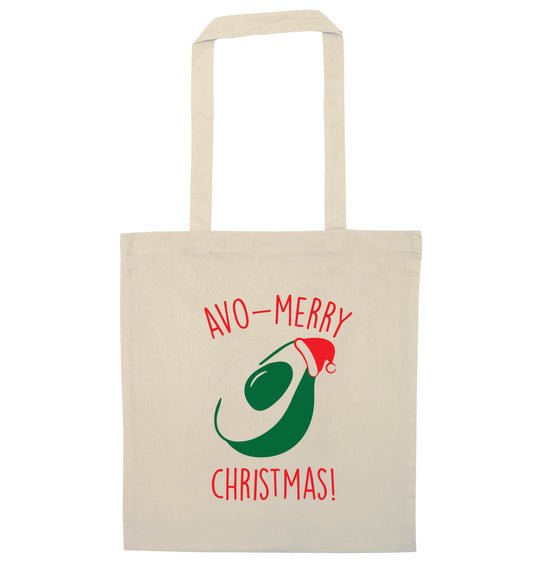 Avo-Merry Christmas natural tote bag