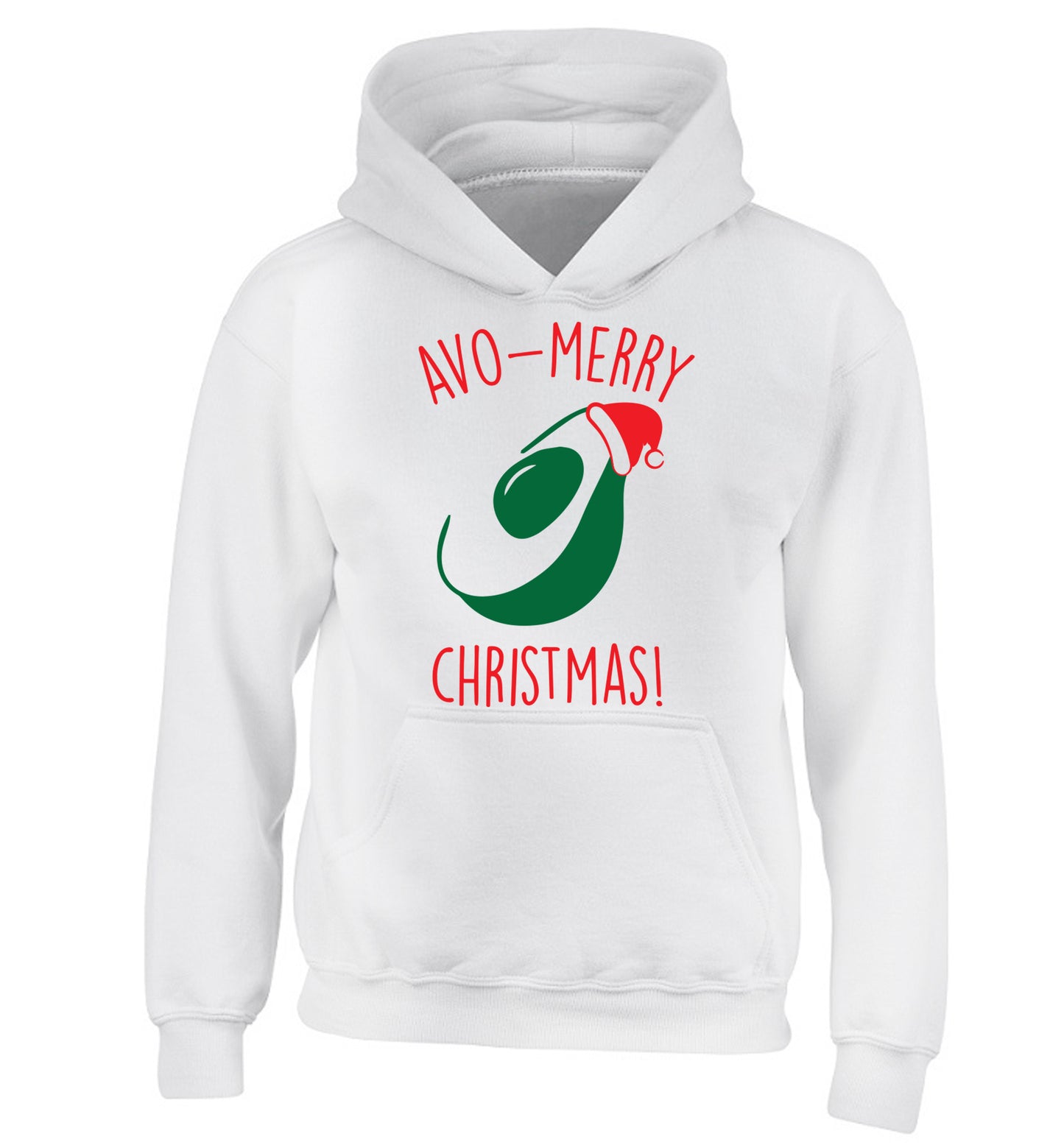 Avo-Merry Christmas children's white hoodie 12-13 Years