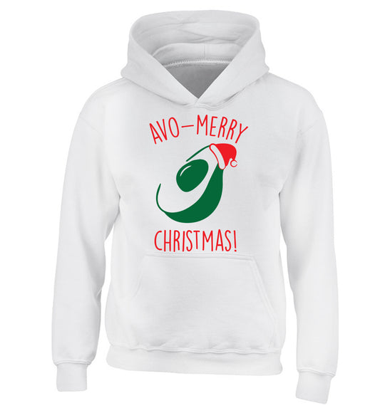 Avo-Merry Christmas children's white hoodie 12-13 Years
