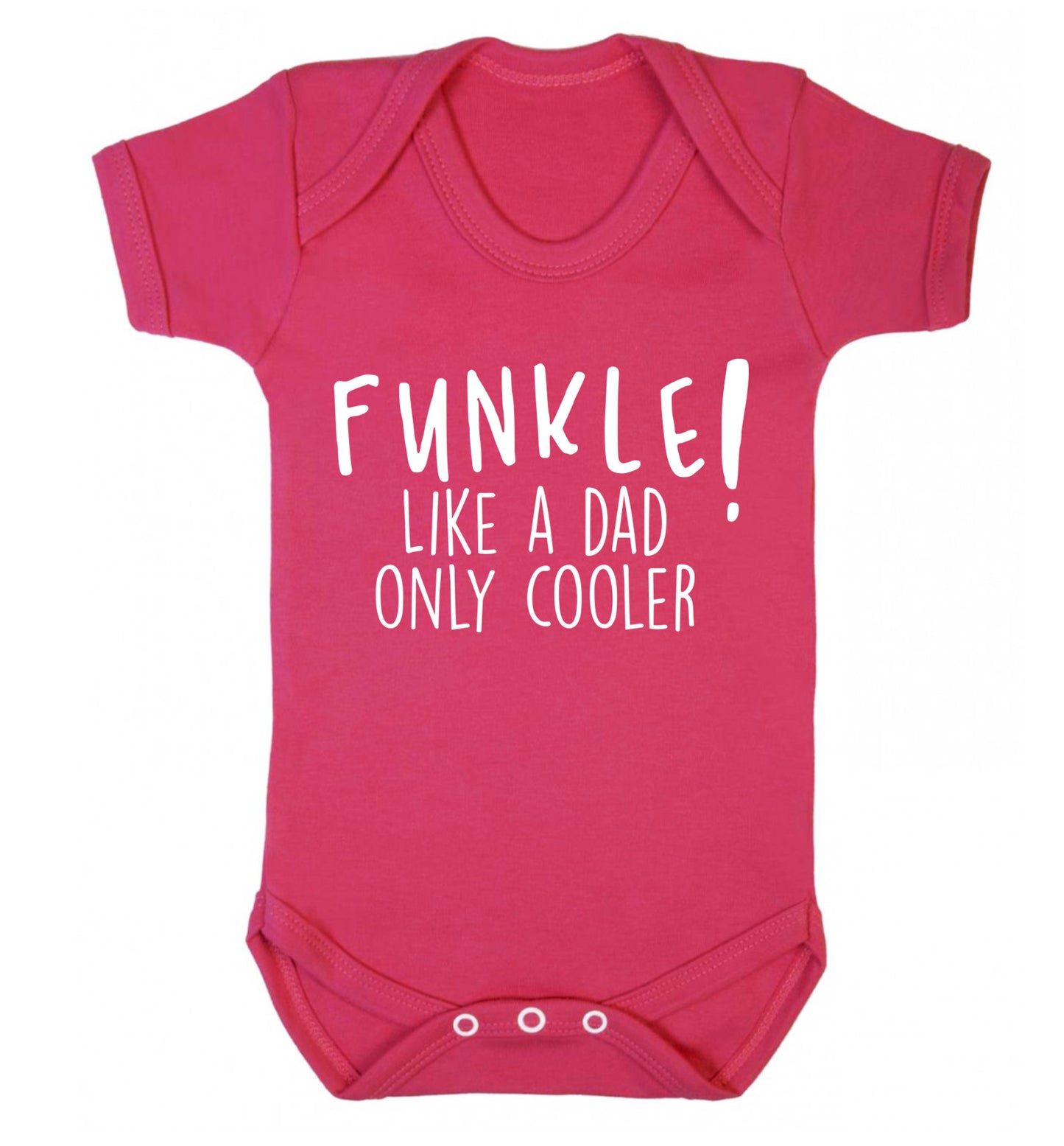 Funkle Like a Dad Only Cooler Baby Vest dark pink 18-24 months
