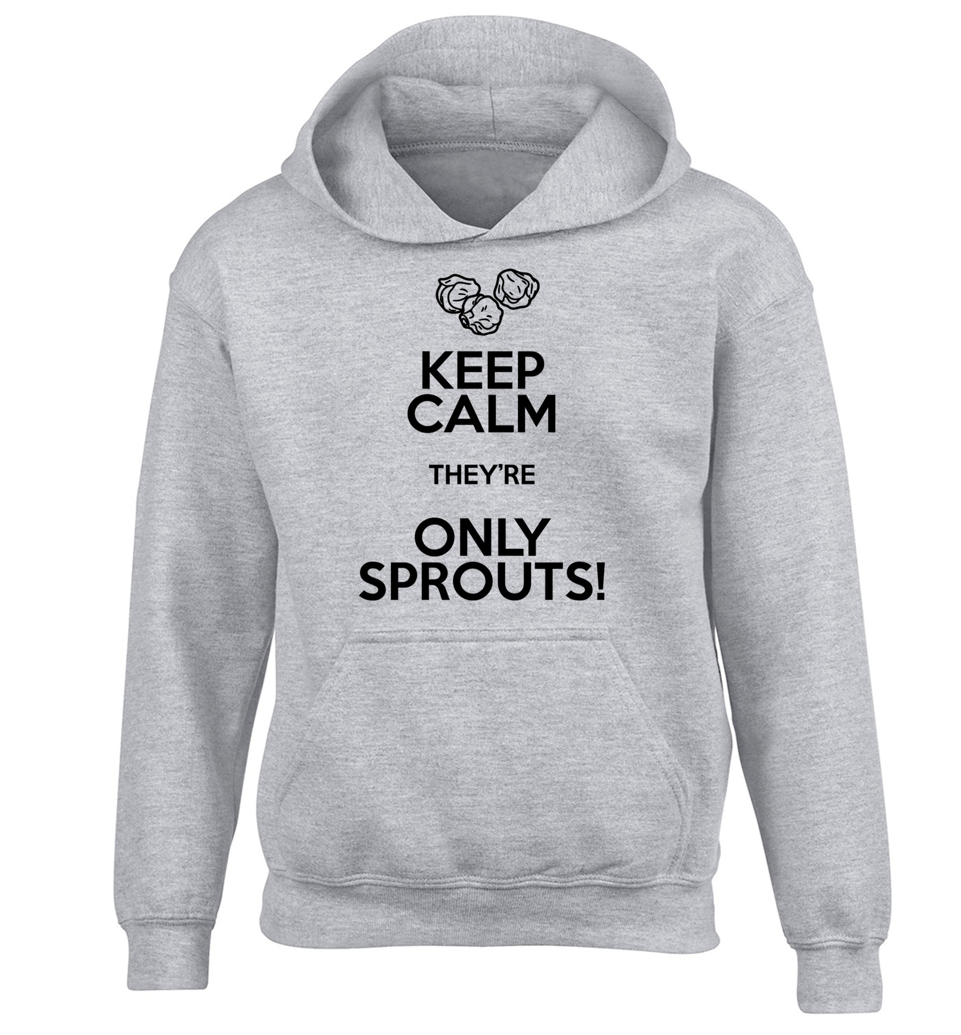 Keep calm they're only sprouts children's grey hoodie 12-13 Years
