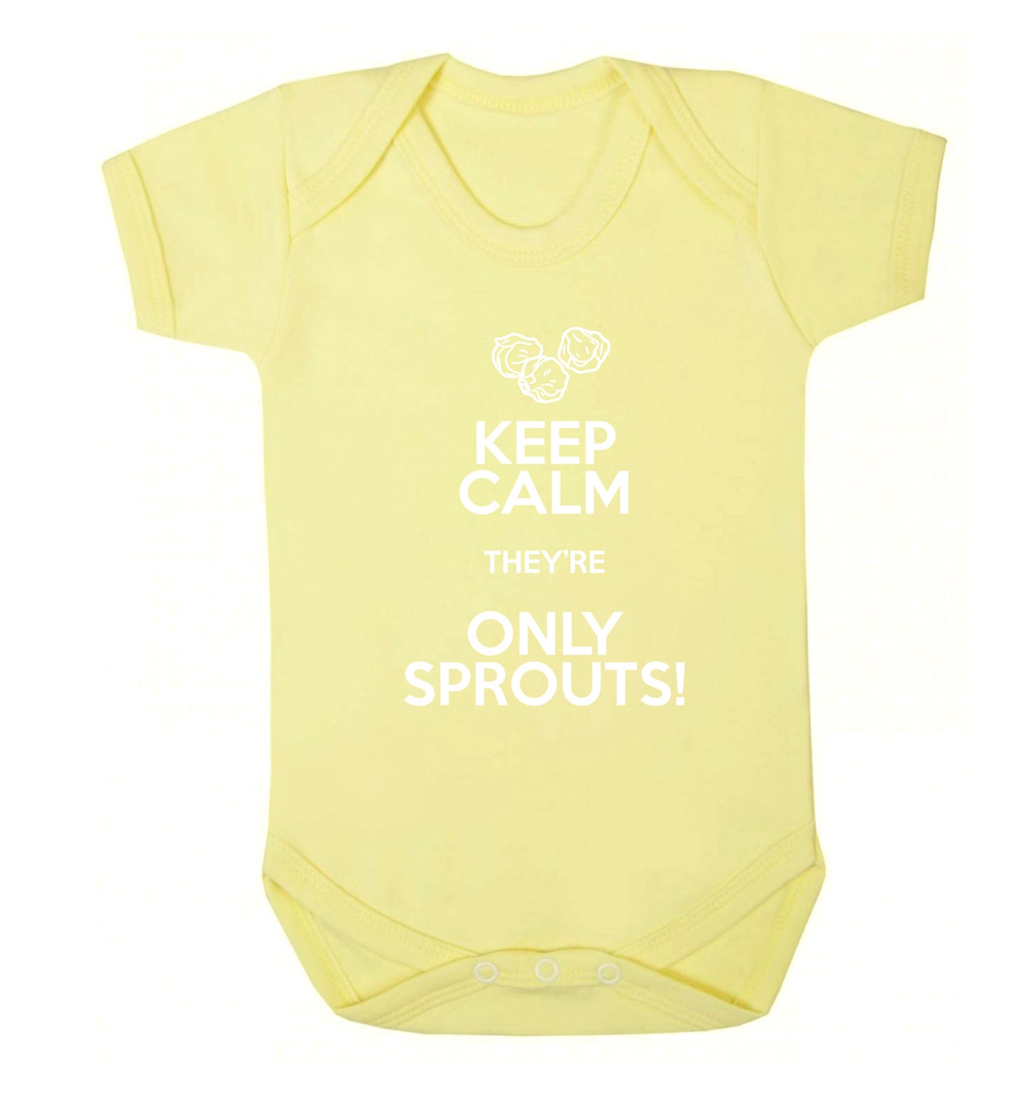 Keep calm they're only sprouts Baby Vest pale yellow 18-24 months