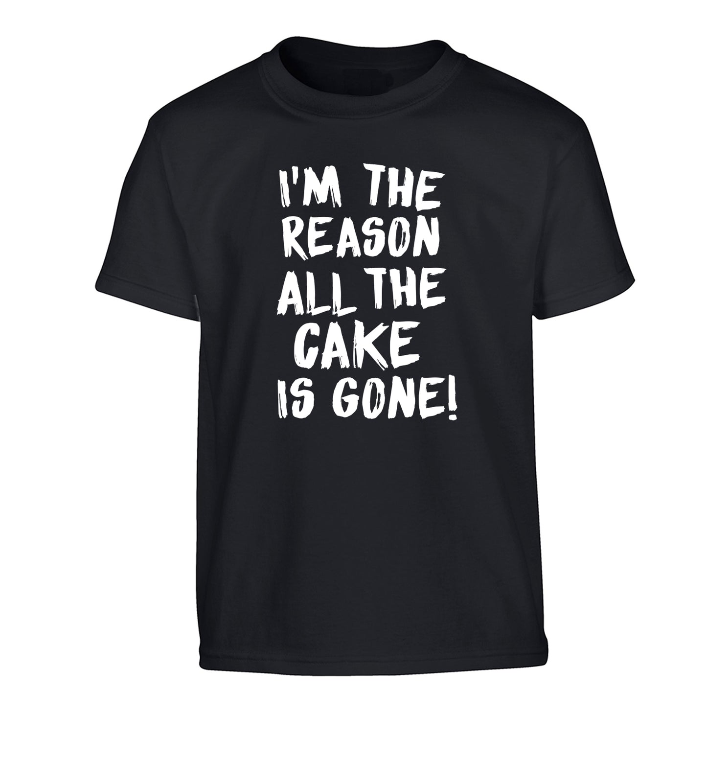 I'm the reason all the cake is gone Children's black Tshirt 12-13 Years