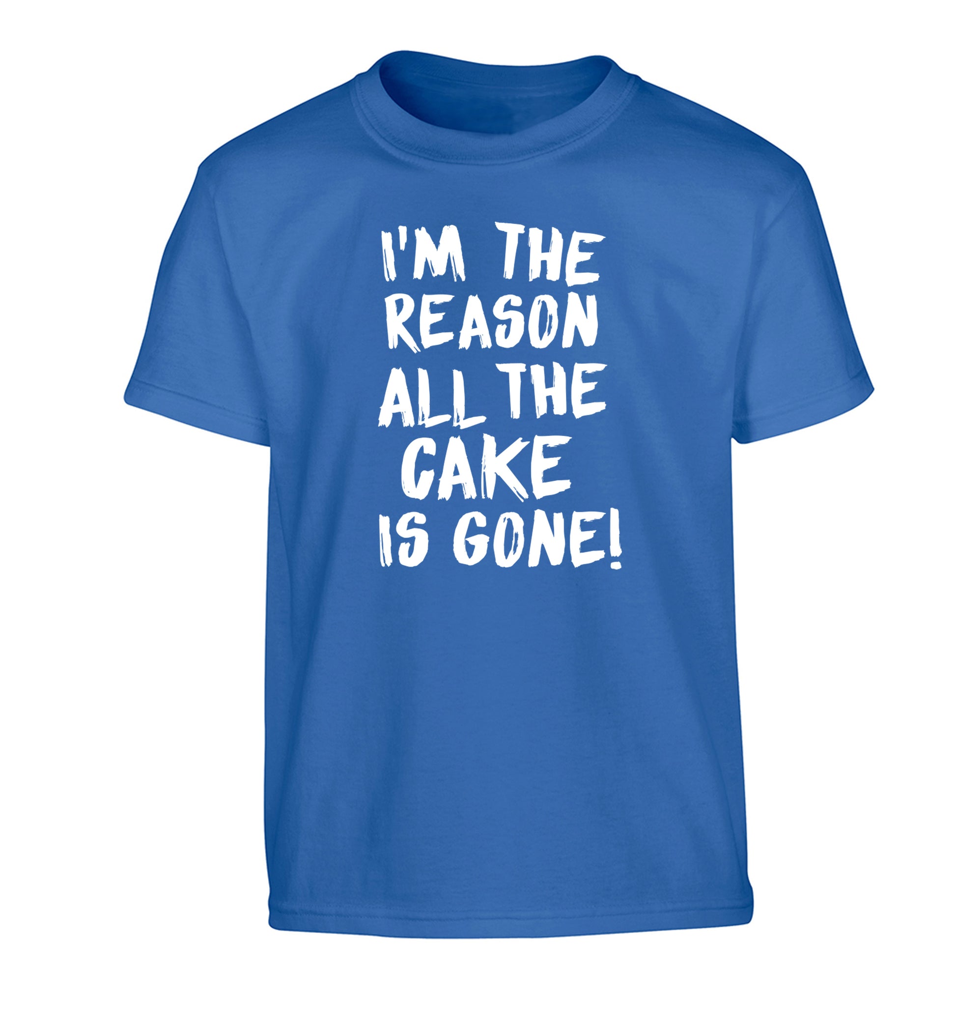 I'm the reason all the cake is gone Children's blue Tshirt 12-13 Years